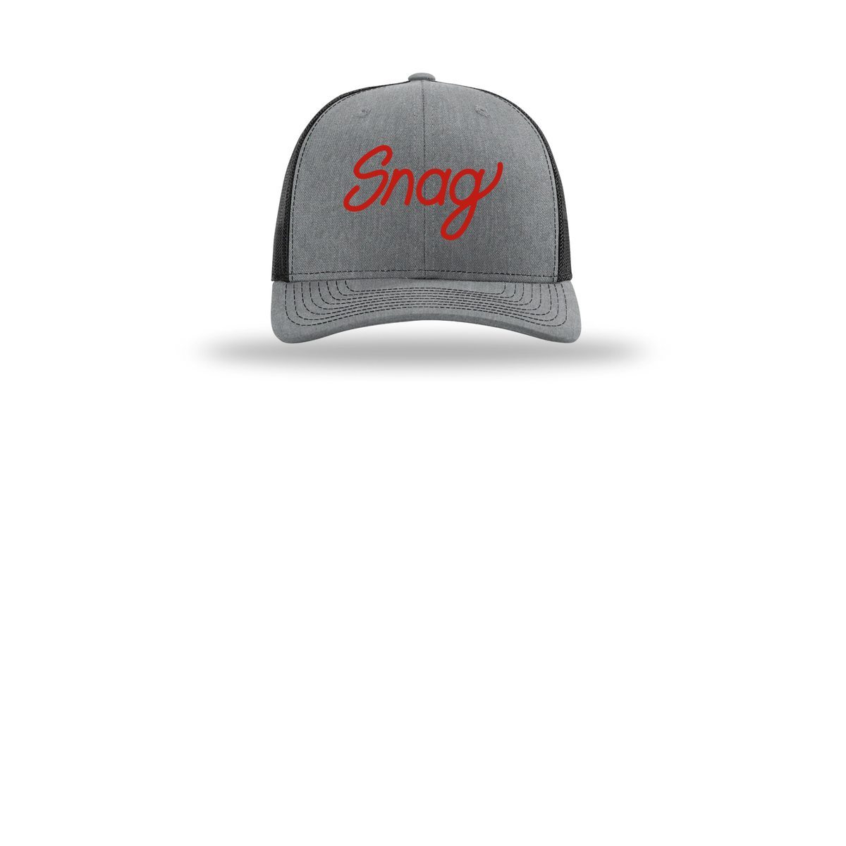 snagdelivery-richardson-trucker-cap-embroidery-capfront-R112-heathergreyblack-flat-front