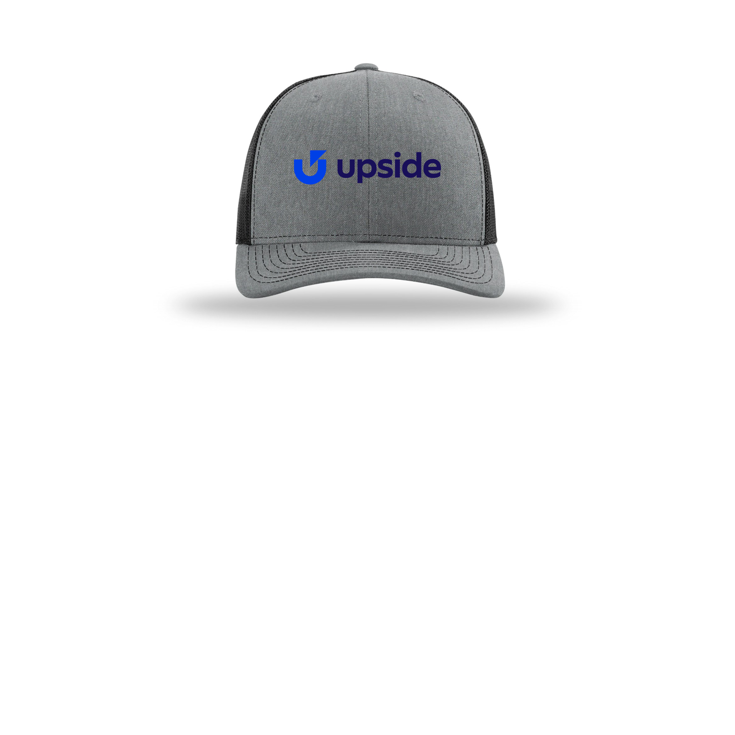upside-richardson-trucker-cap-embroidery-capfront-R112-heathergreyblack-flat-front
