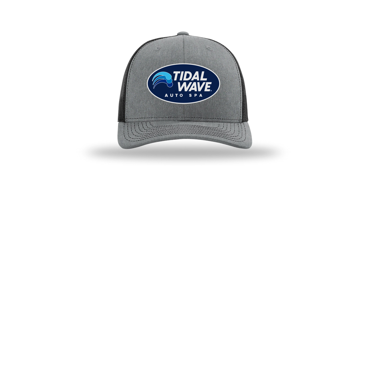 tidalwaveautospa-richardson-trucker-cap-embroidery-capfront-R112-heathergreyblack-flat-front