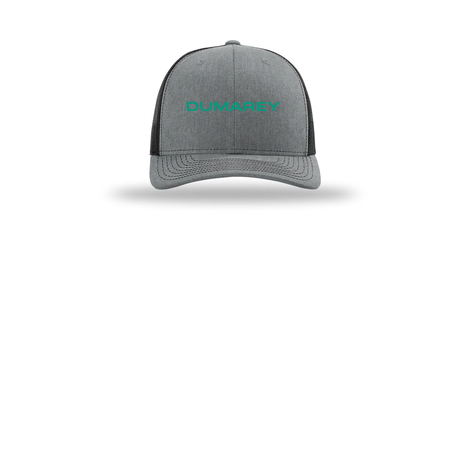 dumarey-richardson-trucker-cap-embroidery-capfront-R112-heathergreyblack-flat-front