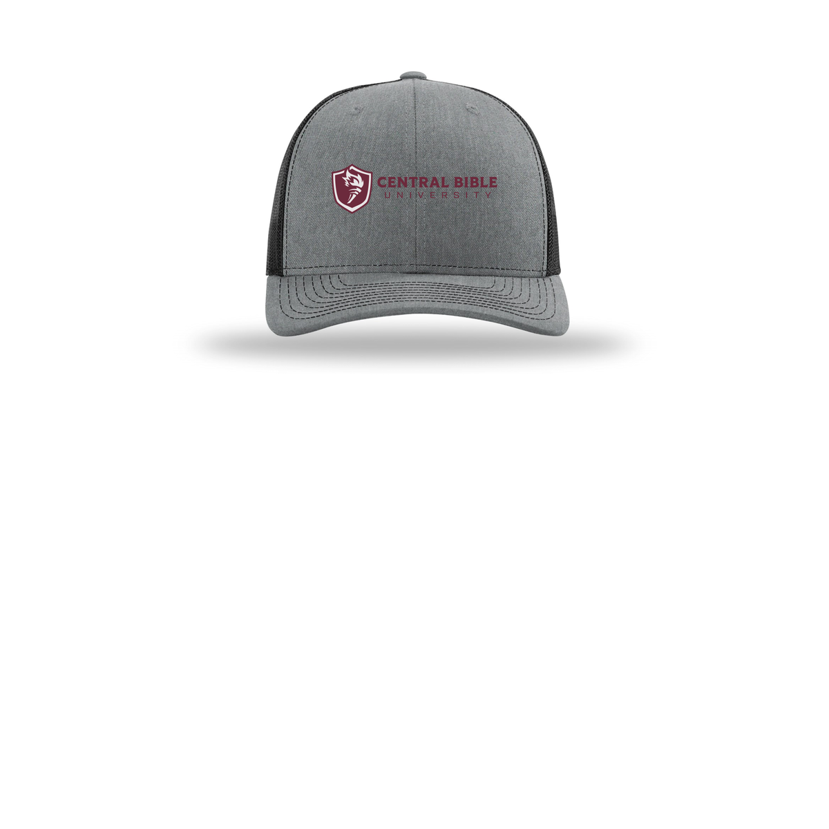 centralbible-richardson-trucker-cap-embroidery-capfront-R112-heathergreyblack-flat-front