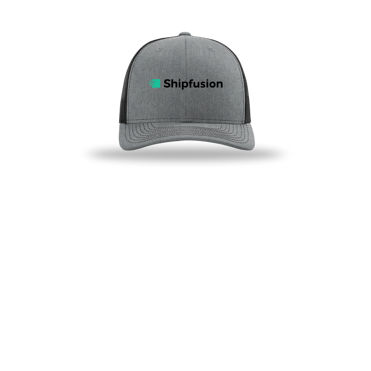 shipfusion-richardson-trucker-cap-embroidery-capfront-R112-heathergreyblack-flat-front