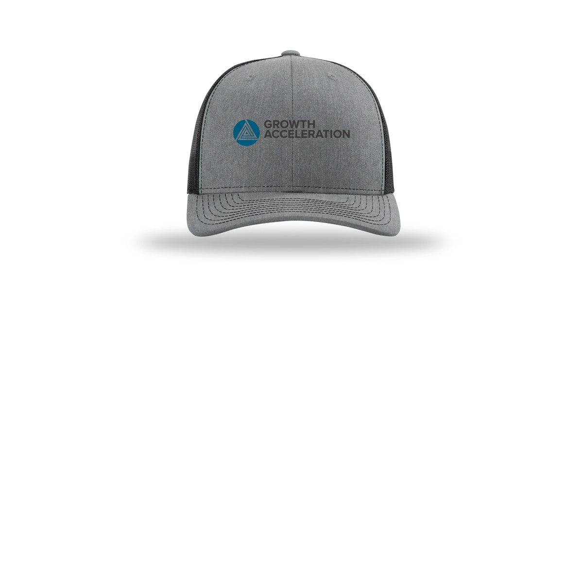 growthaccelerationpartners-richardson-trucker-cap-embroidery-capfront-R112-heathergreyblack-flat-front