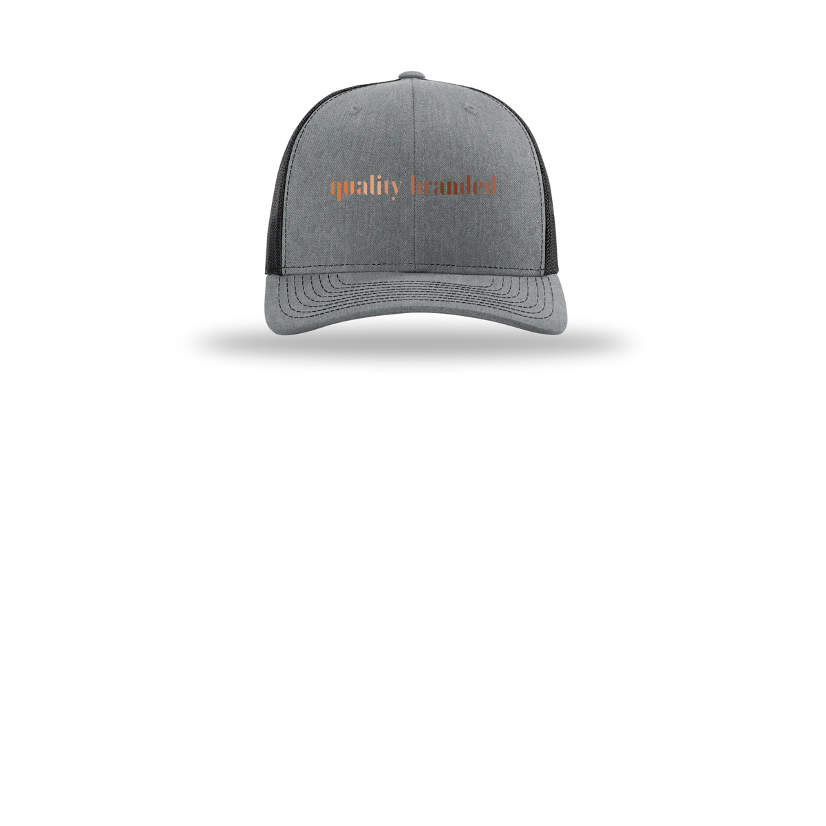 qualitybranded-richardson-trucker-cap-embroidery-capfront-R112-heathergreyblack-flat-front