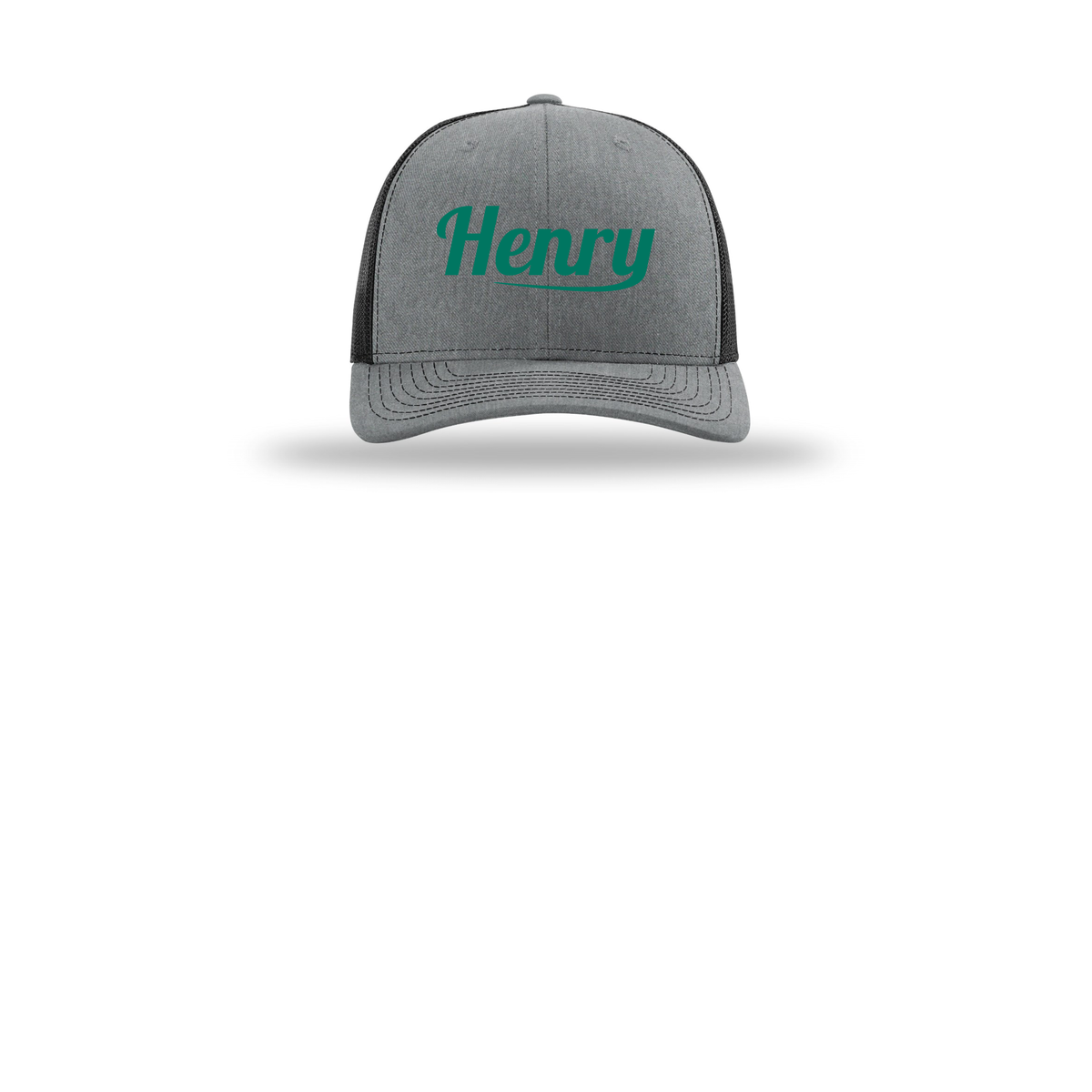 henrymeds-richardson-trucker-cap-embroidery-capfront-R112-heathergreyblack-flat-front