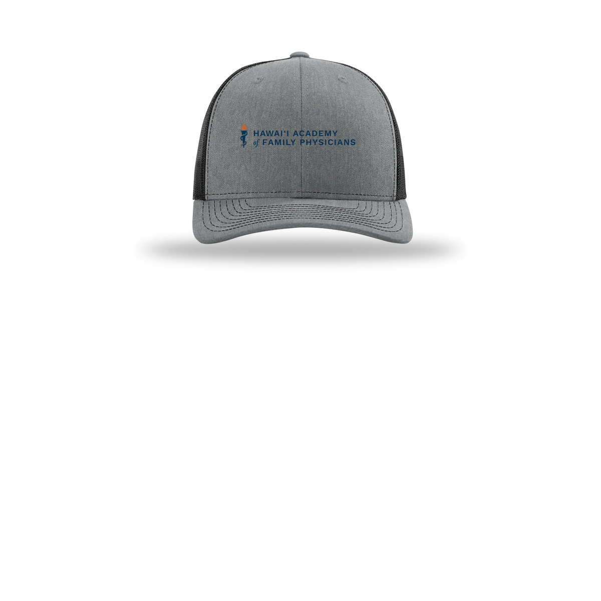 hafp-richardson-trucker-cap-embroidery-capfront-R112-heathergreyblack-flat-front