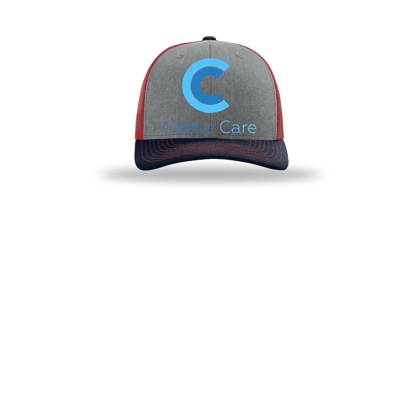 cattle-care-richardson-trucker-cap-embroidery-capfront-R112-heathergreycardinalnavy-flat-front