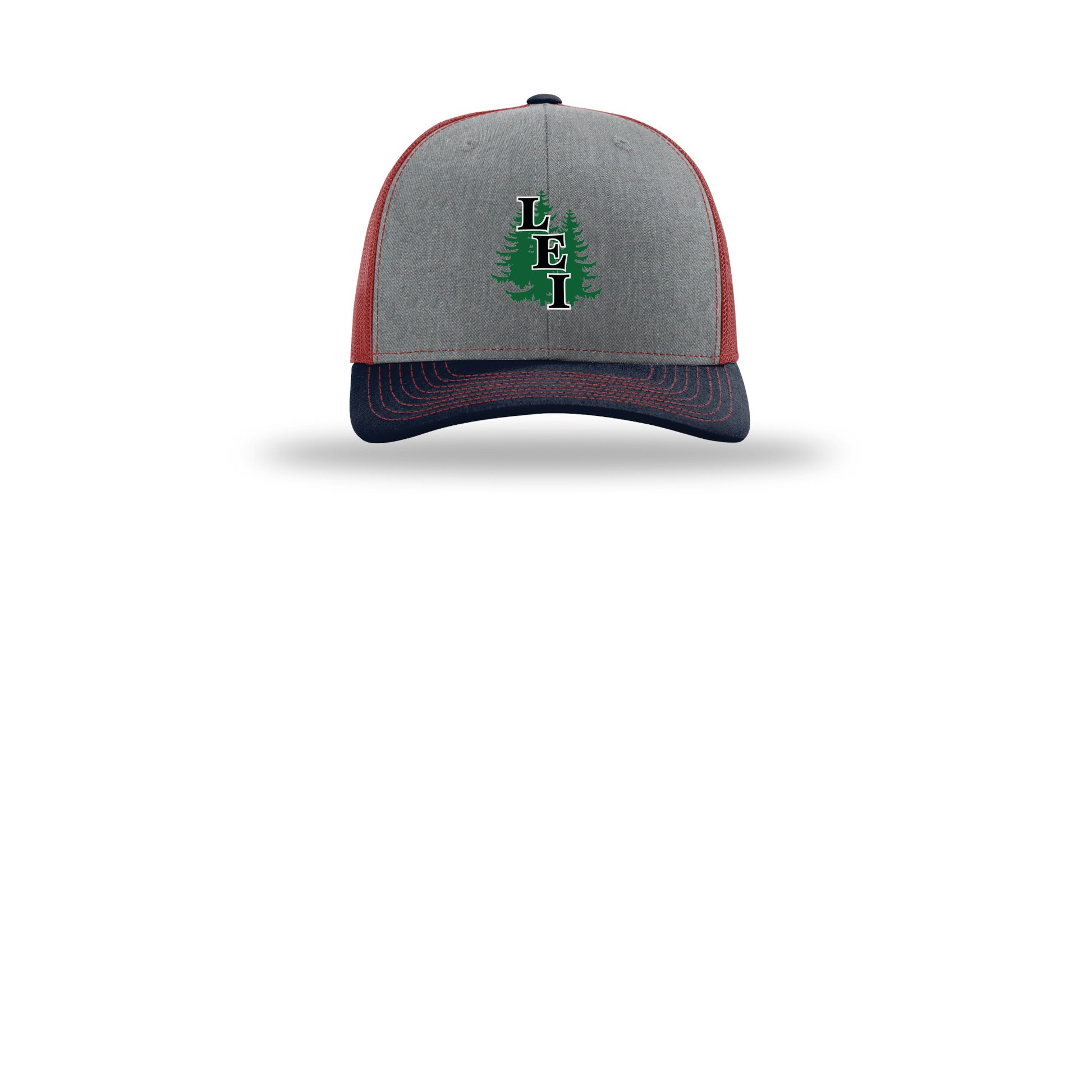 leisite-richardson-trucker-cap-embroidery-capfront-R112-heathergreycardinalnavy-flat-front