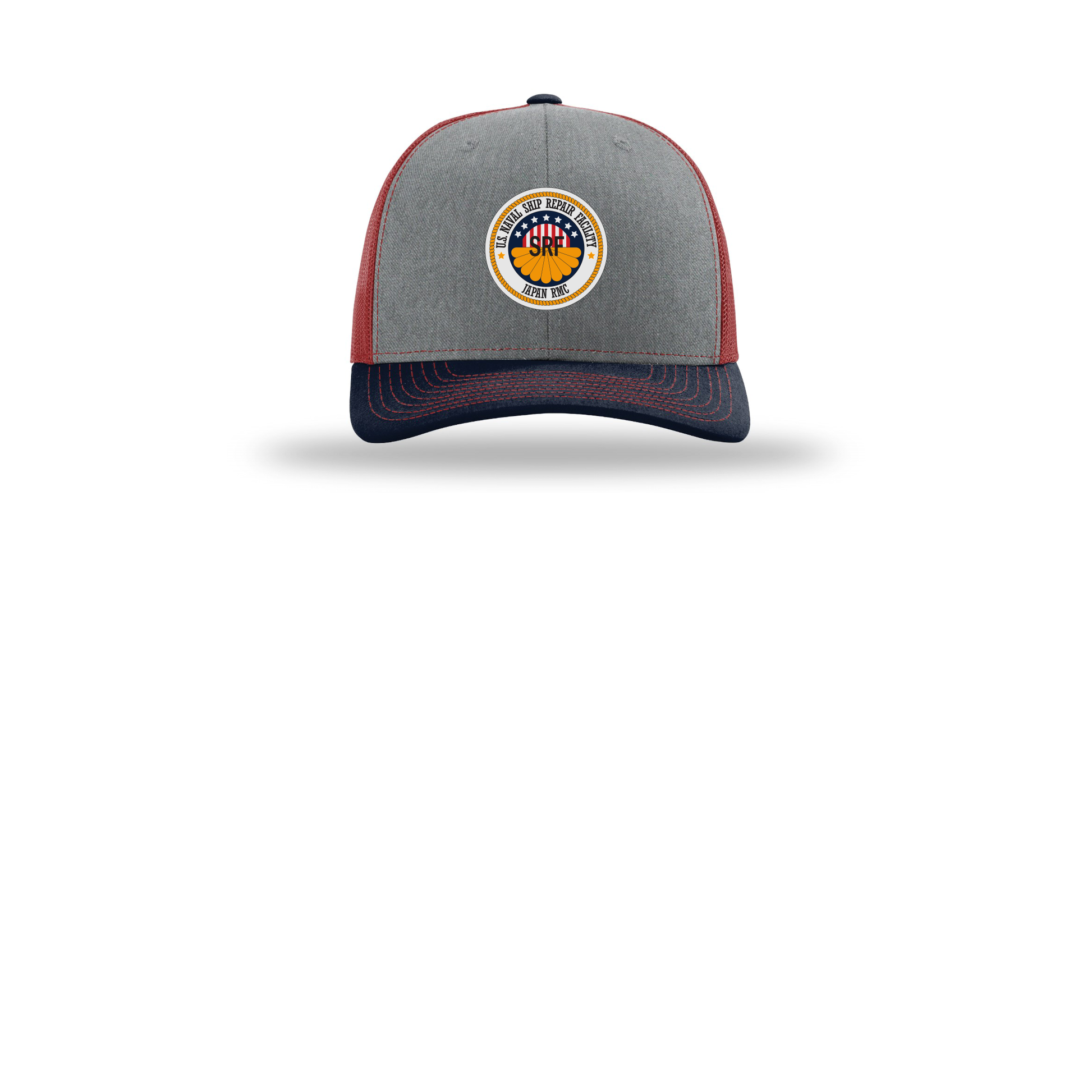 srf-jrmc-richardson-trucker-cap-embroidery-capfront-R112-heathergreycardinalnavy-flat-front