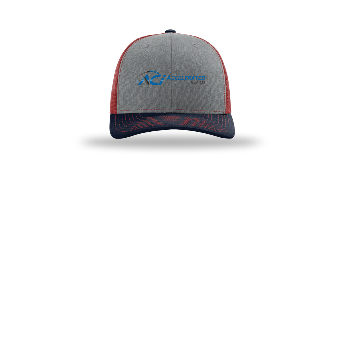 accelclaims-richardson-trucker-cap-embroidery-capfront-R112-heathergreycardinalnavy-flat-front