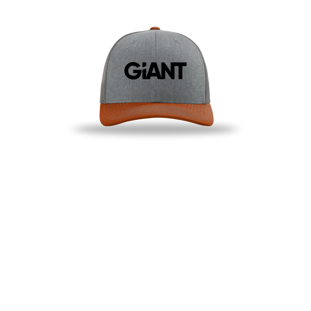 giantworldwide-richardson-trucker-cap-embroidery-capfront-R112-heathergreycharcoaldarkorange-flat-front