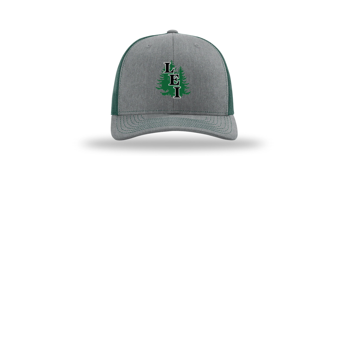leisite-richardson-trucker-cap-embroidery-capfront-R112-heathergreydarkgreen-flat-front