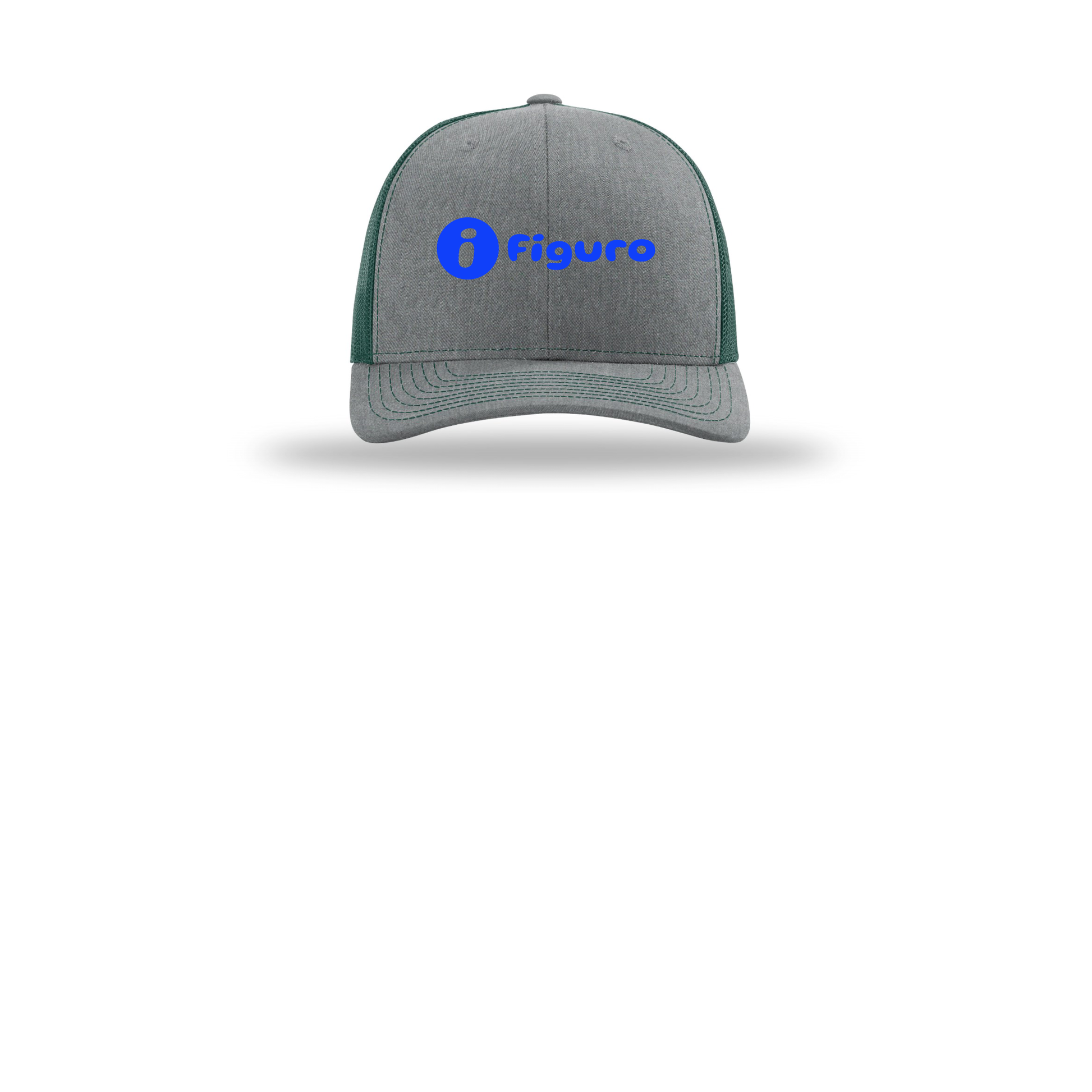 getfiguro-richardson-trucker-cap-embroidery-capfront-R112-heathergreydarkgreen-flat-front