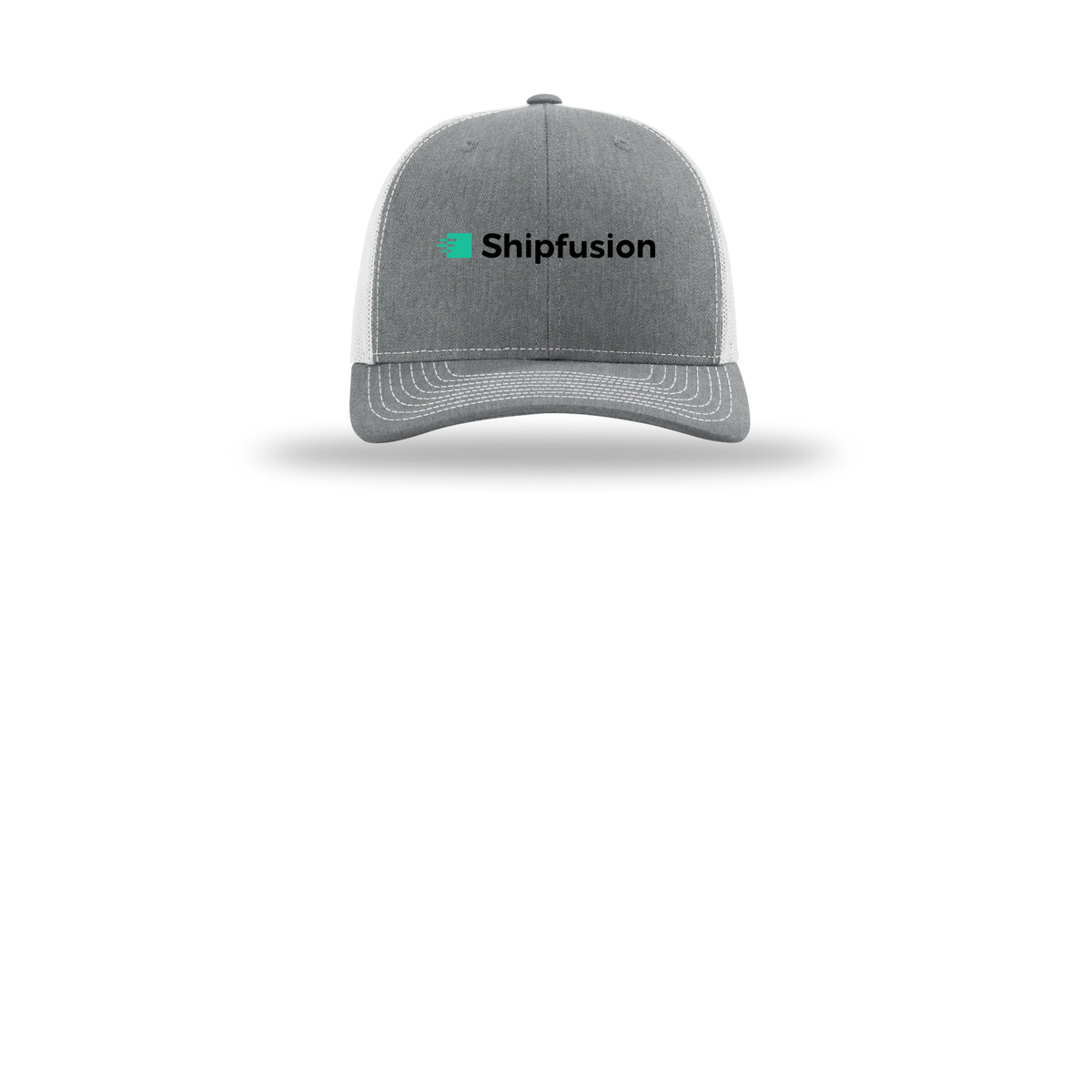 shipfusion-richardson-trucker-cap-embroidery-capfront-R112-heathergreylightgrey-flat-front