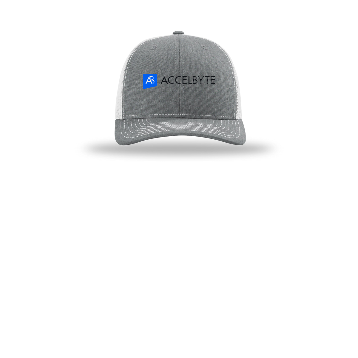 accelbyte-richardson-trucker-cap-embroidery-capfront-R112-heathergreylightgrey-flat-front