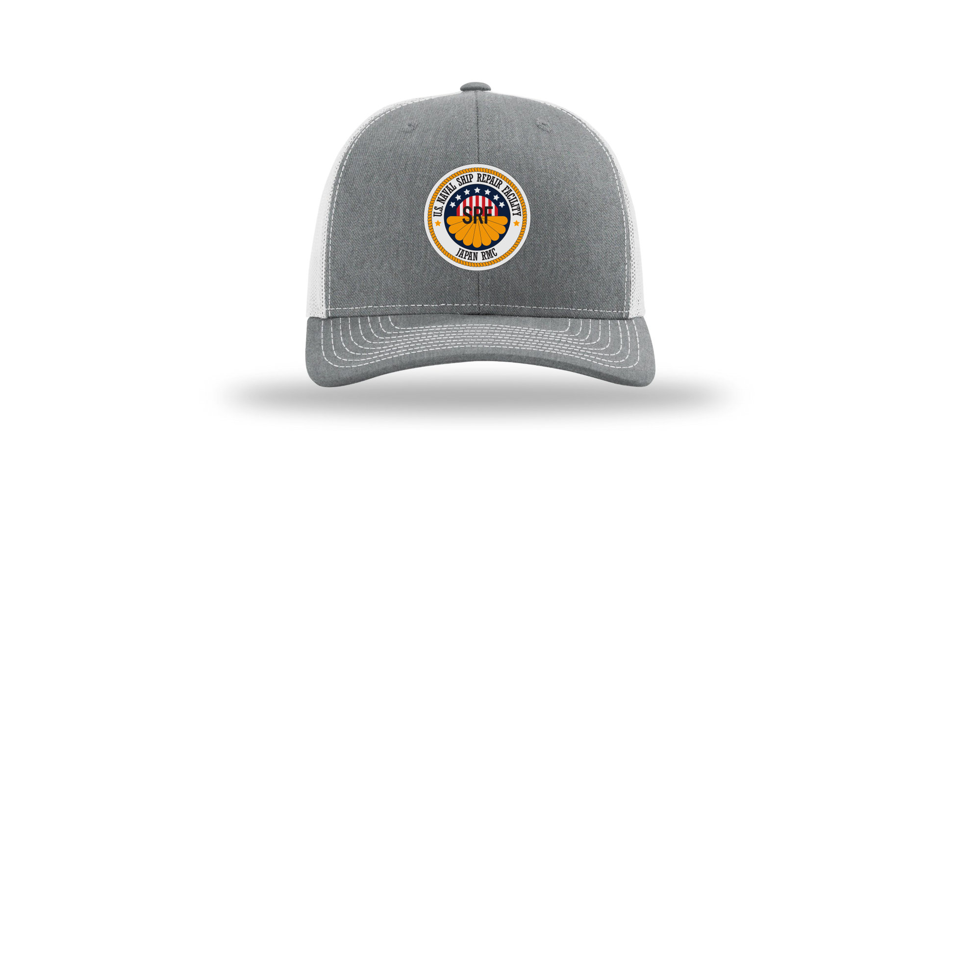 srf-jrmc-richardson-trucker-cap-embroidery-capfront-R112-heathergreylightgrey-flat-front