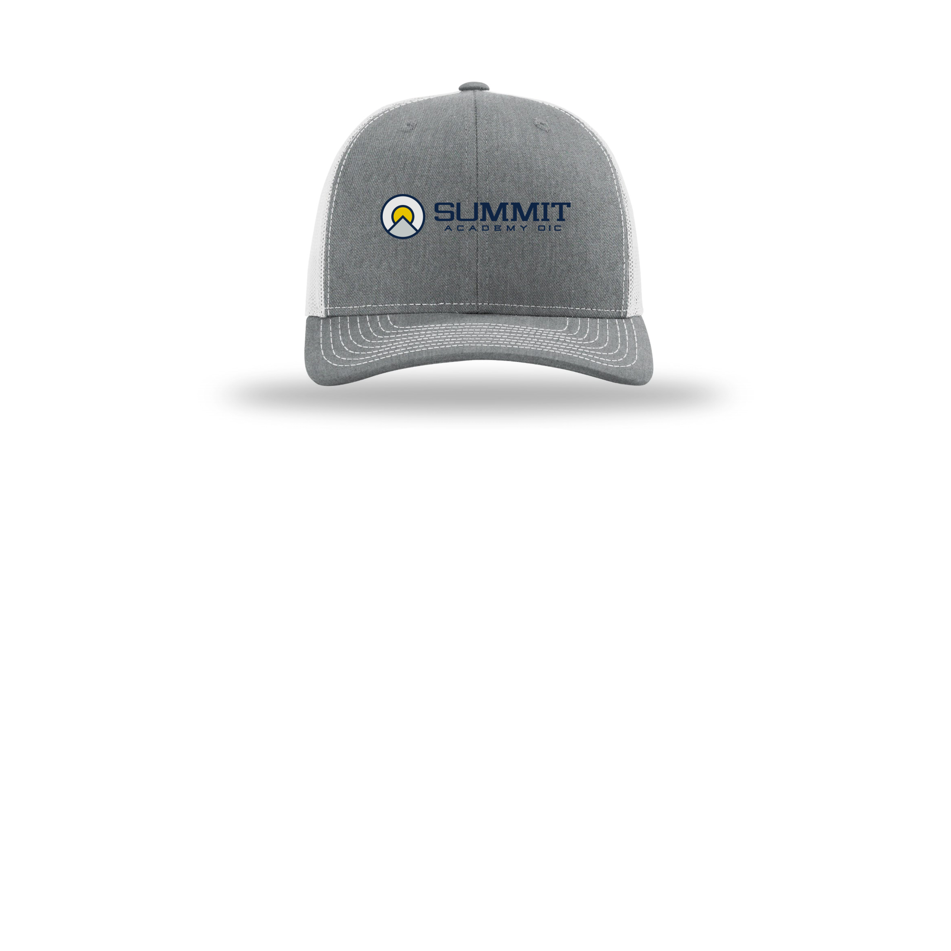 saoic-richardson-trucker-cap-embroidery-capfront-R112-heathergreylightgrey-flat-front