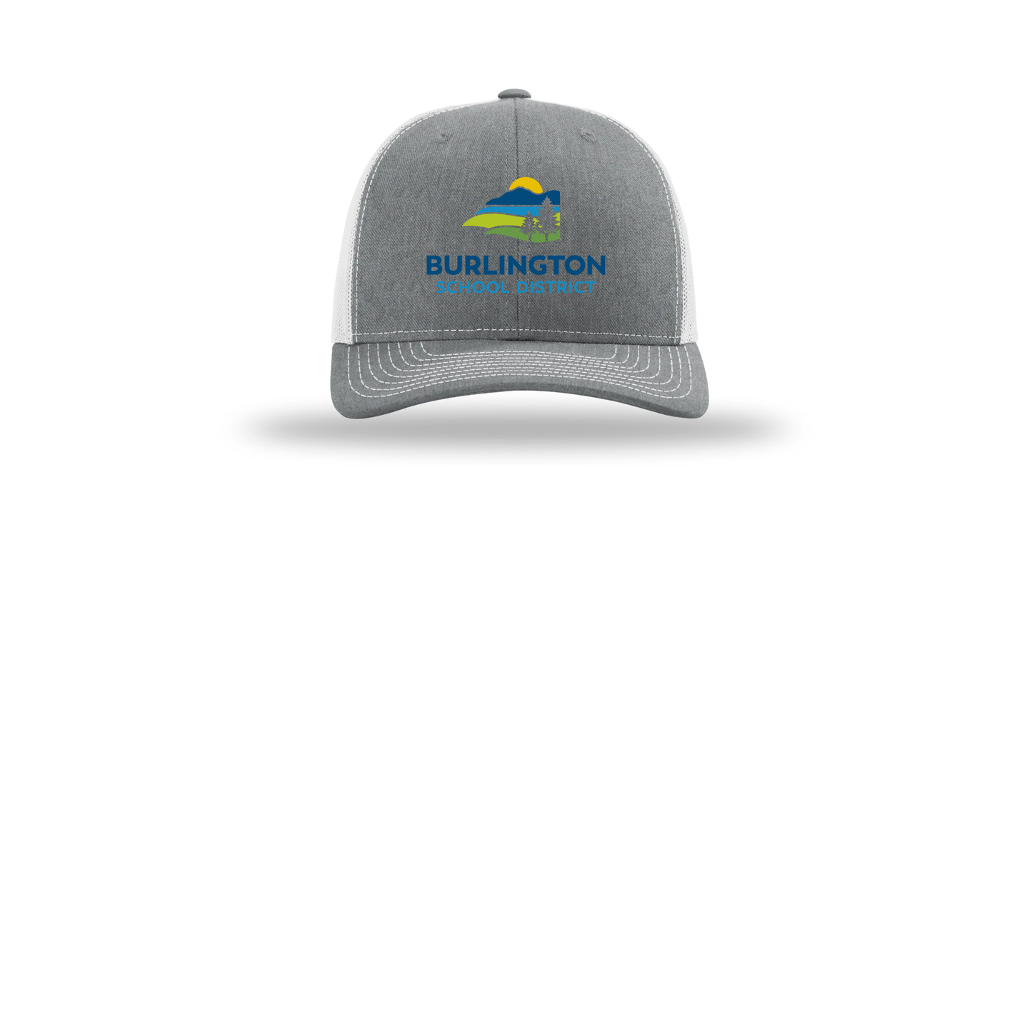 bsdvt-richardson-trucker-cap-embroidery-capfront-R112-heathergreylightgrey-flat-front