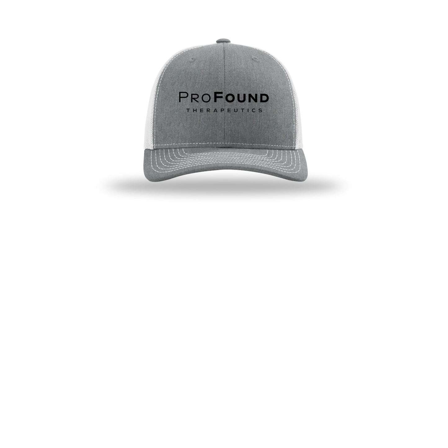 profoundtx-richardson-trucker-cap-embroidery-capfront-R112-heathergreylightgrey-flat-front