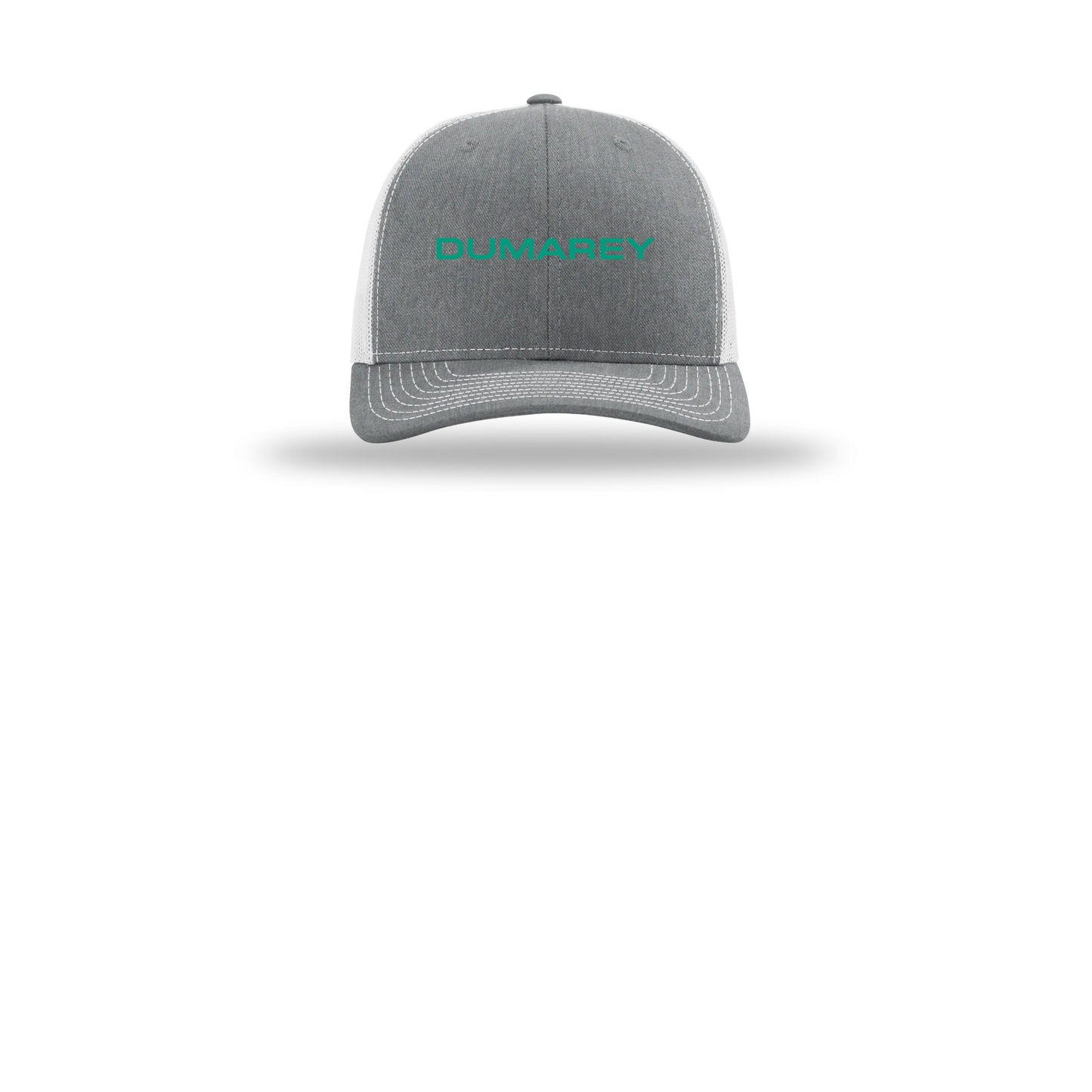 dumarey-richardson-trucker-cap-embroidery-capfront-R112-heathergreylightgrey-flat-front