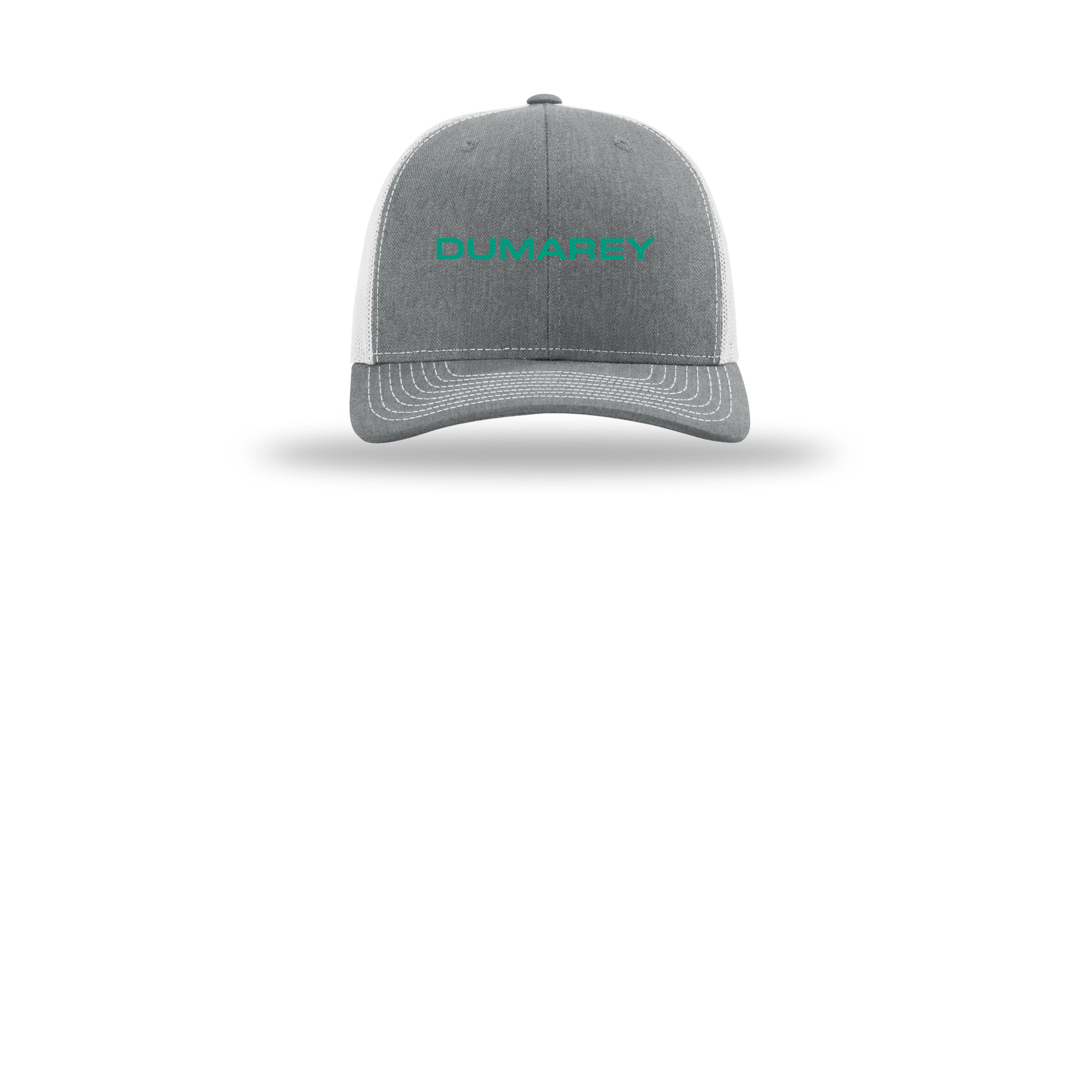 dumarey-richardson-trucker-cap-embroidery-capfront-R112-heathergreylightgrey-flat-front