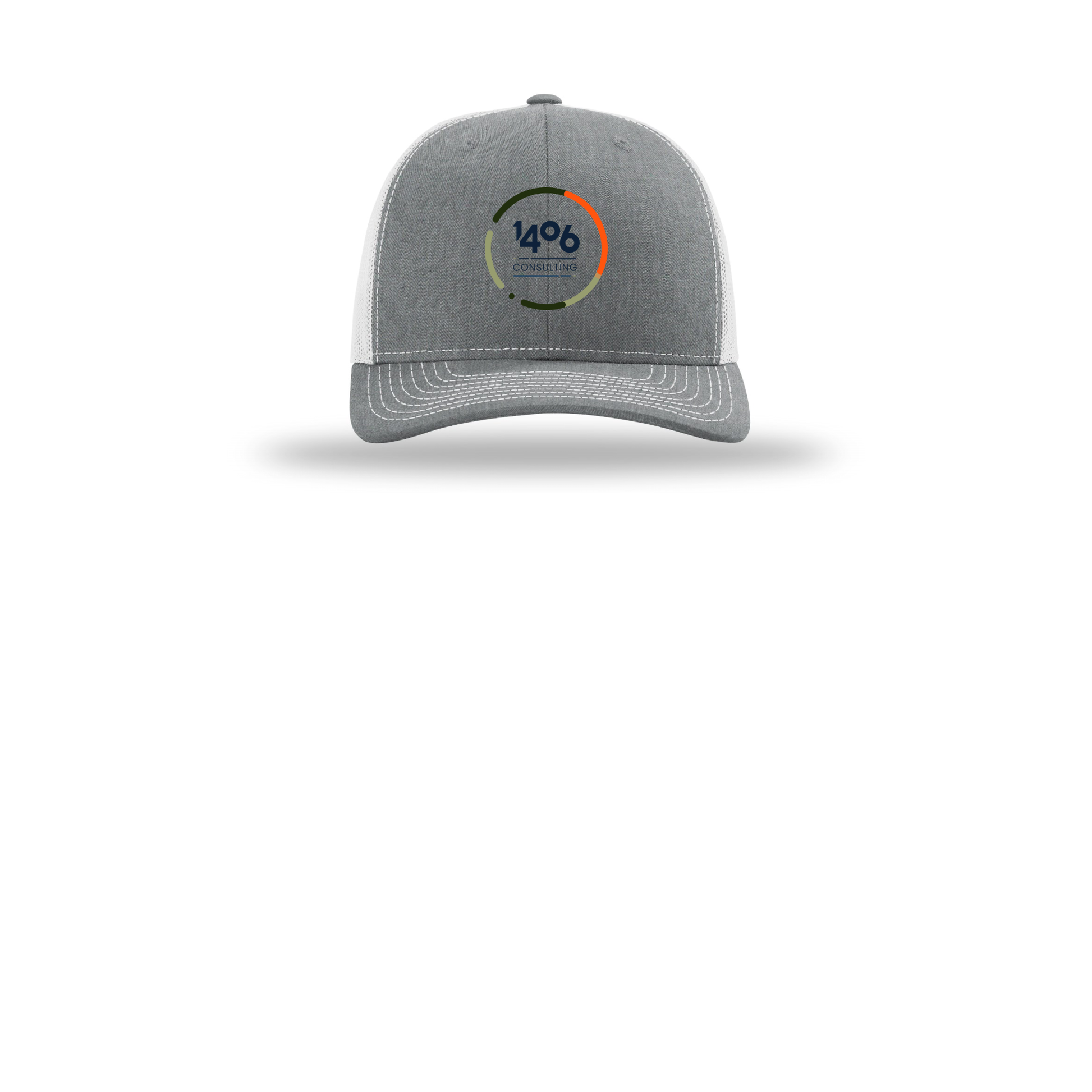 1406consulting-richardson-trucker-cap-embroidery-capfront-R112-heathergreylightgrey-flat-front