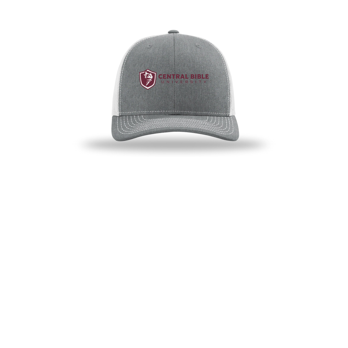 centralbible-richardson-trucker-cap-embroidery-capfront-R112-heathergreylightgrey-flat-front