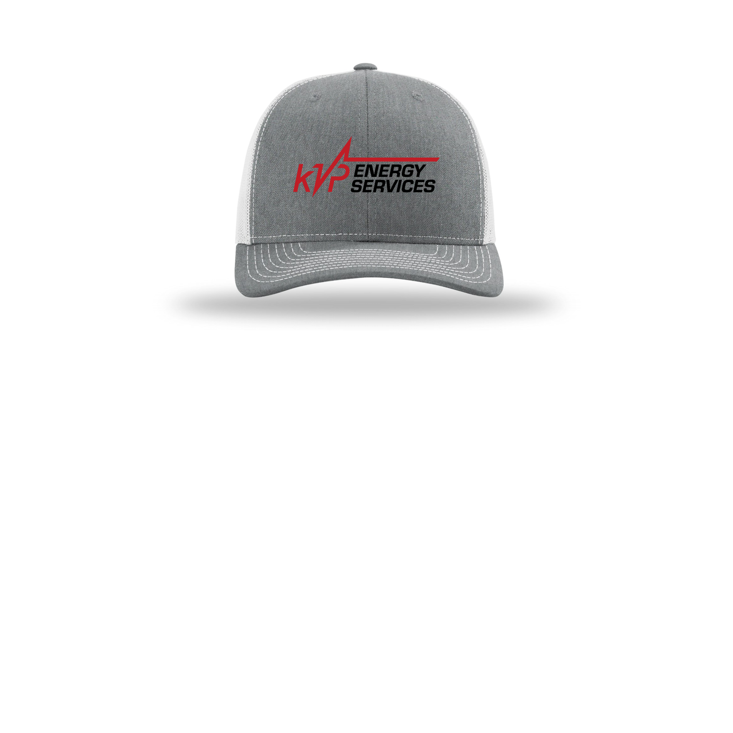 kvpenergy-richardson-trucker-cap-embroidery-capfront-R112-heathergreylightgrey-flat-front