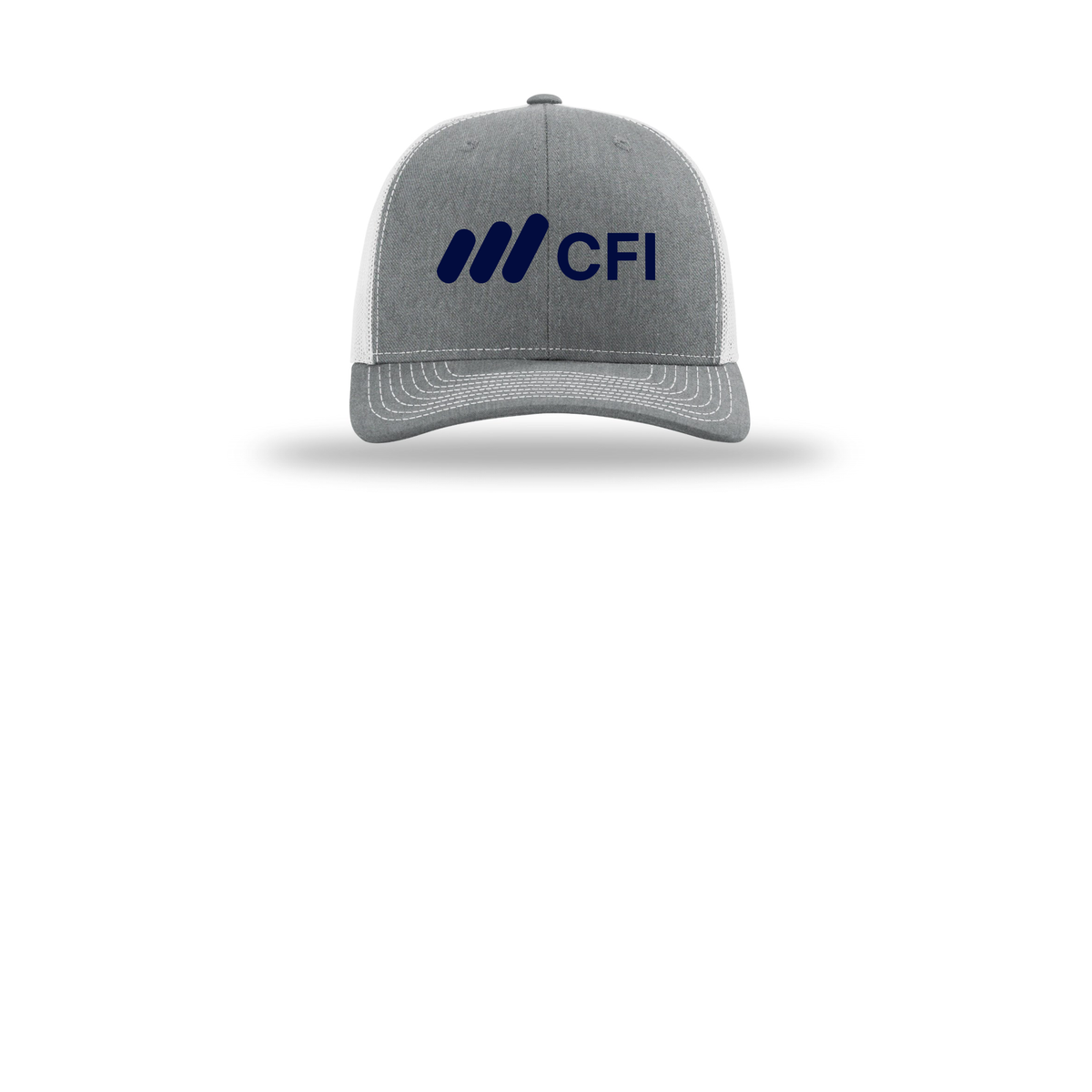 corporatefinanceinstitute-richardson-trucker-cap-embroidery-capfront-R112-heathergreylightgrey-flat-front
