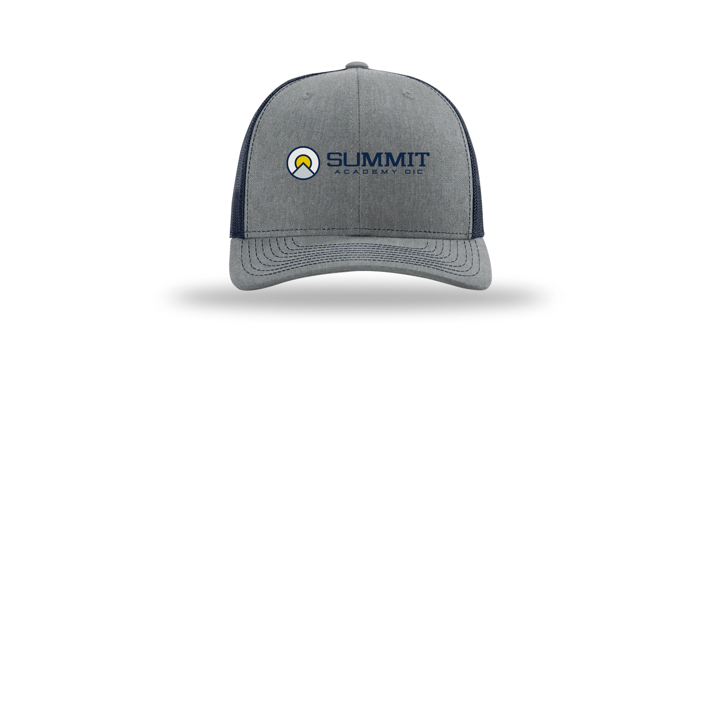 saoic-richardson-trucker-cap-embroidery-capfront-R112-heathergreynavy-flat-front