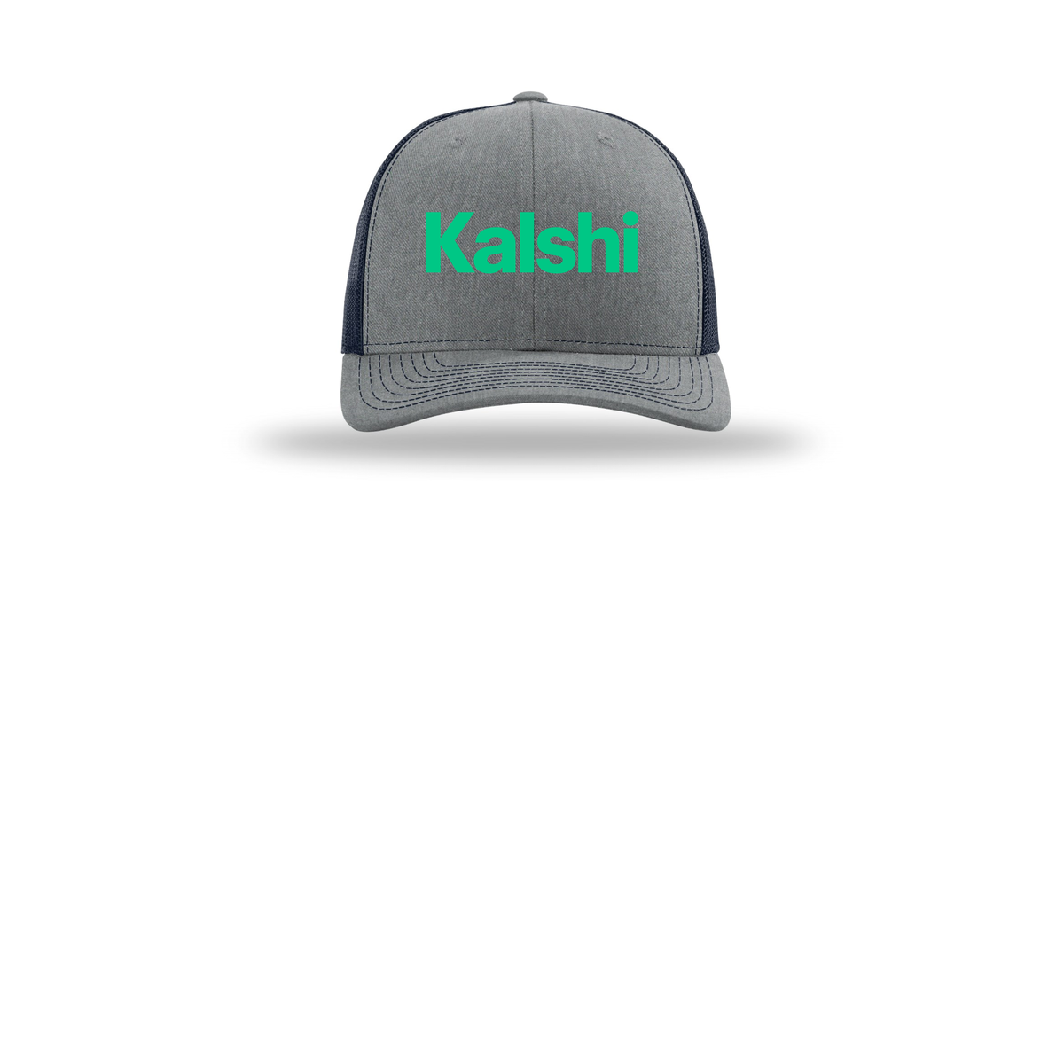 kalshi-richardson-trucker-cap-embroidery-capfront-R112-heathergreynavy-flat-front