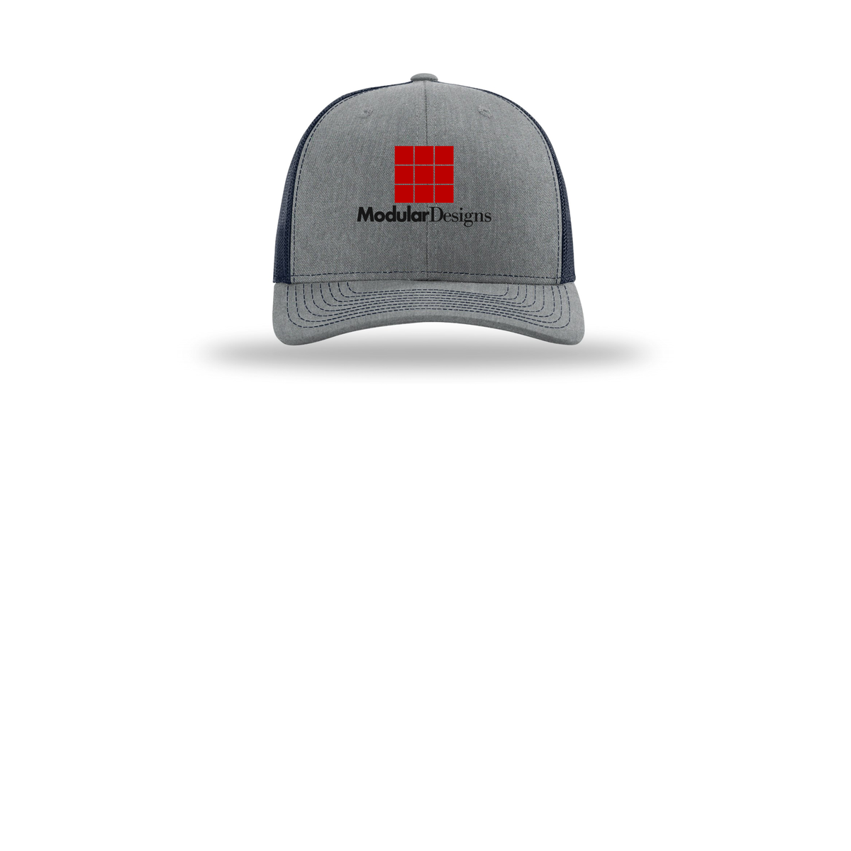 modulardesignsflooring-richardson-trucker-cap-embroidery-capfront-R112-heathergreynavy-flat-front