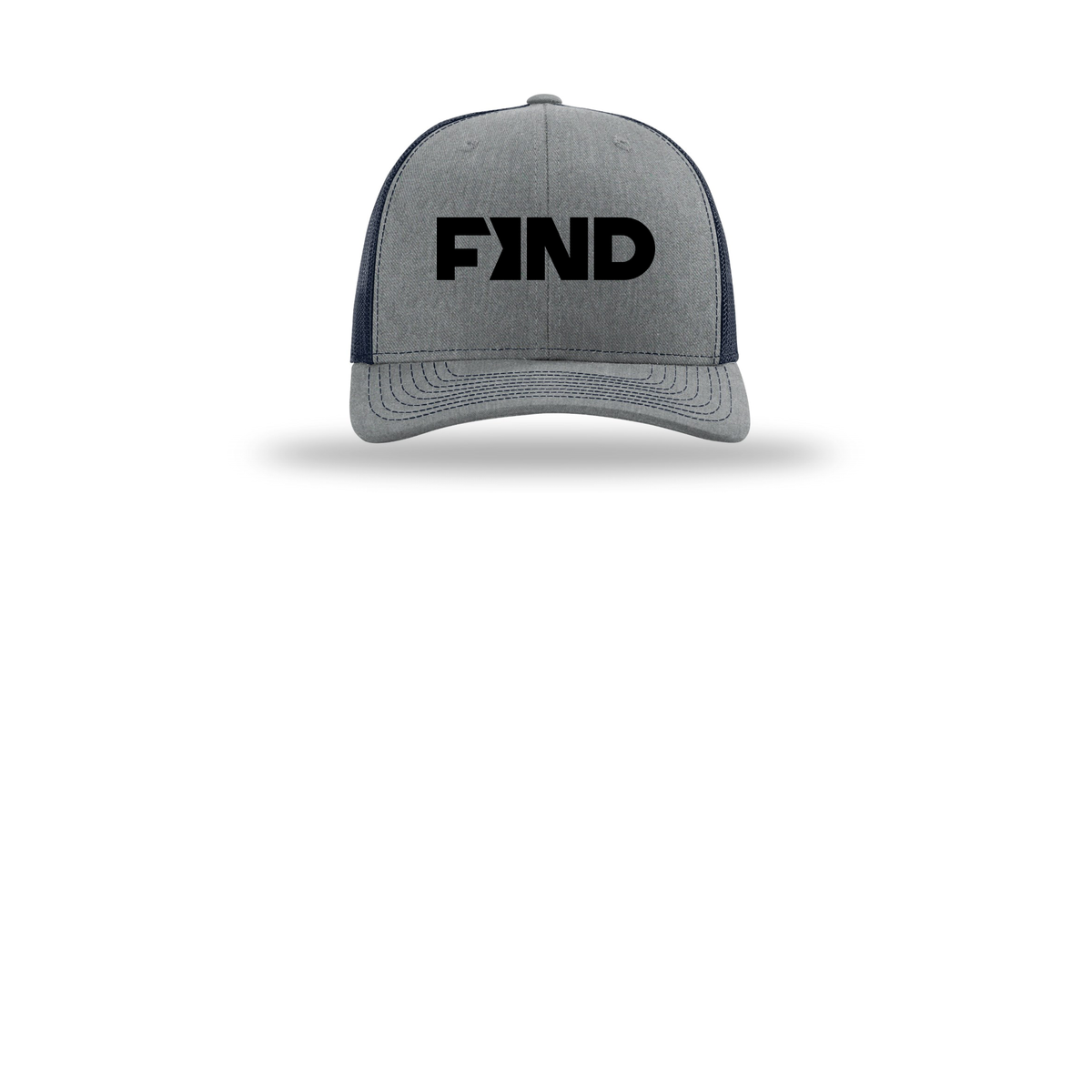 findrealestate-richardson-trucker-cap-embroidery-capfront-R112-heathergreynavy-flat-front