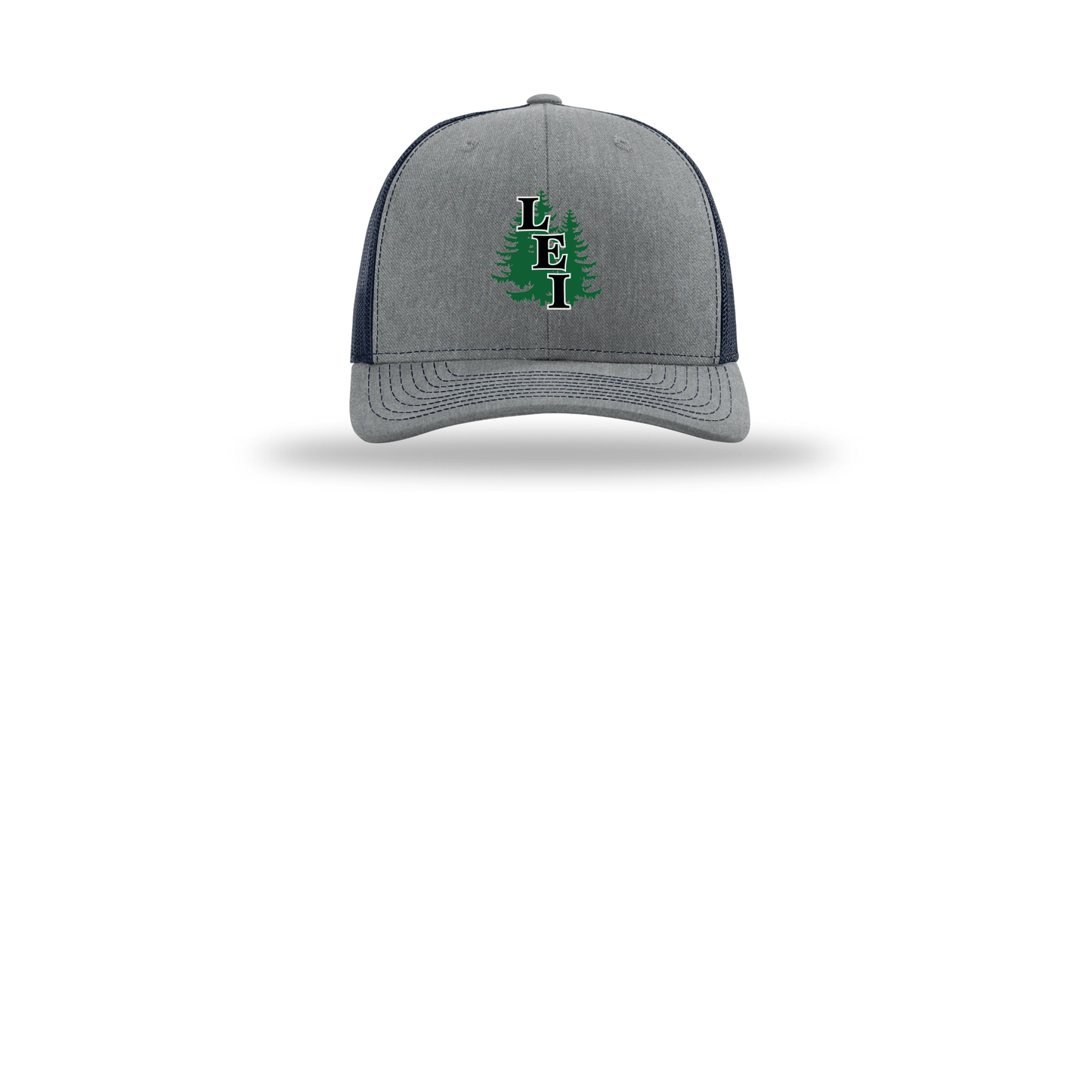 leisite-richardson-trucker-cap-embroidery-capfront-R112-heathergreynavy-flat-front