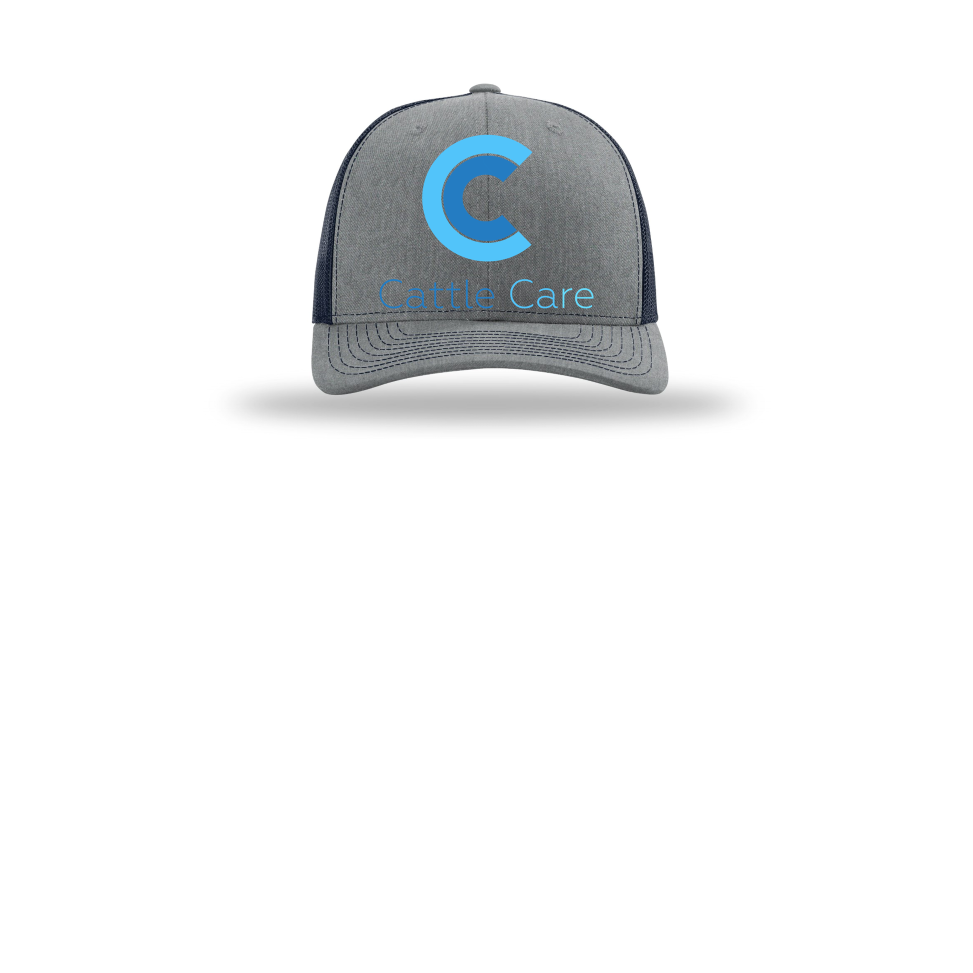 cattle-care-richardson-trucker-cap-embroidery-capfront-R112-heathergreynavy-flat-front