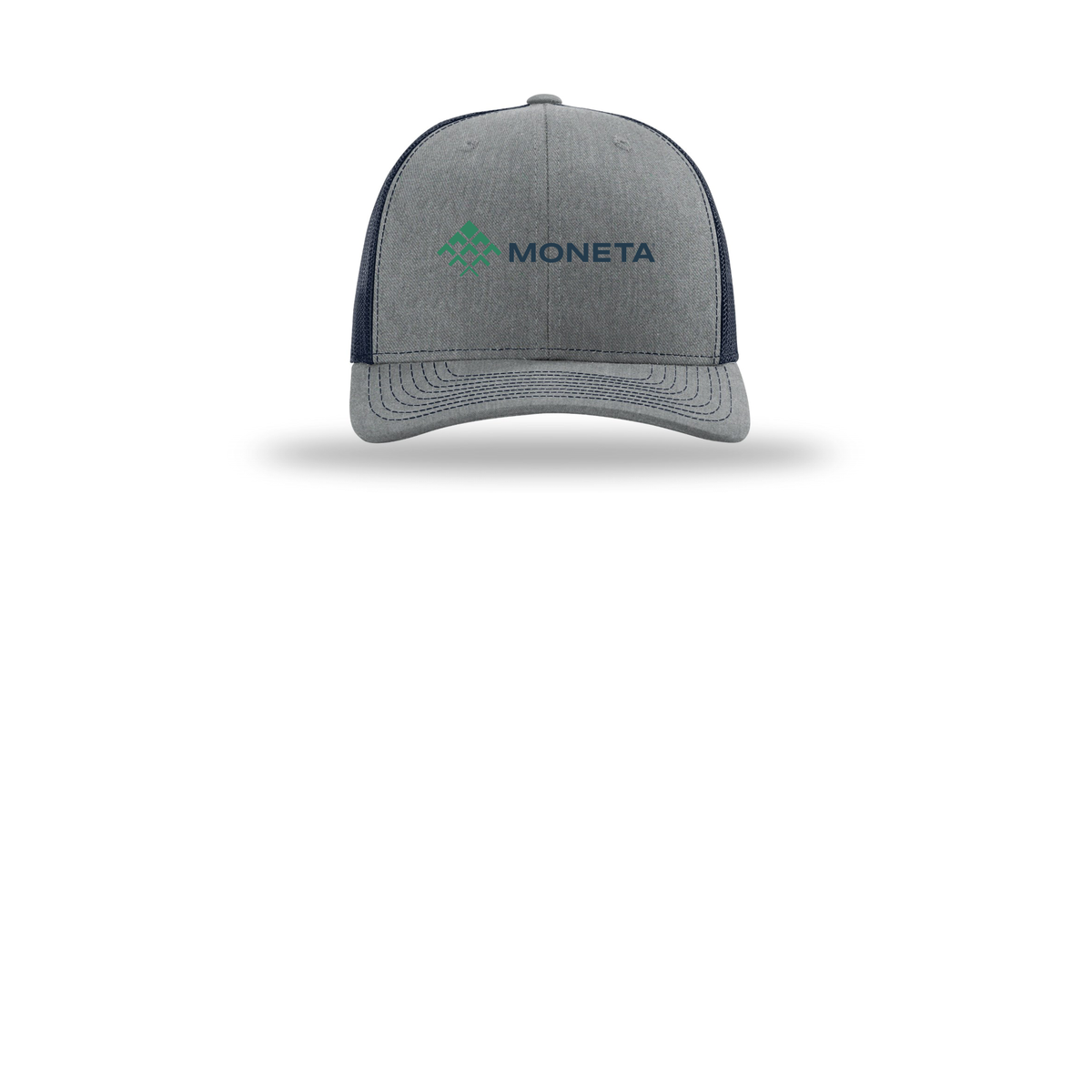 monetagroup-richardson-trucker-cap-embroidery-capfront-R112-heathergreynavy-flat-front