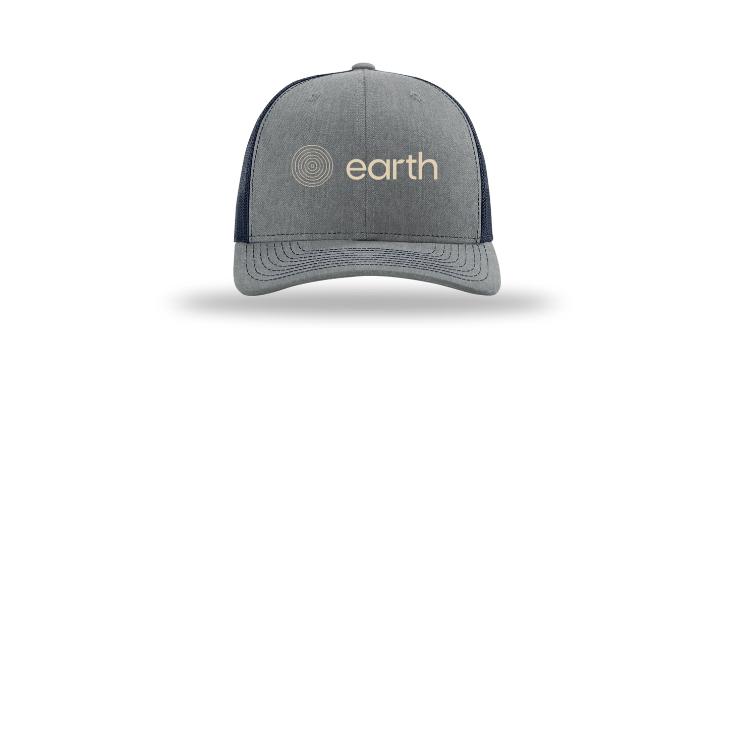 earthfuneral-richardson-trucker-cap-embroidery-capfront-R112-heathergreynavy-flat-front