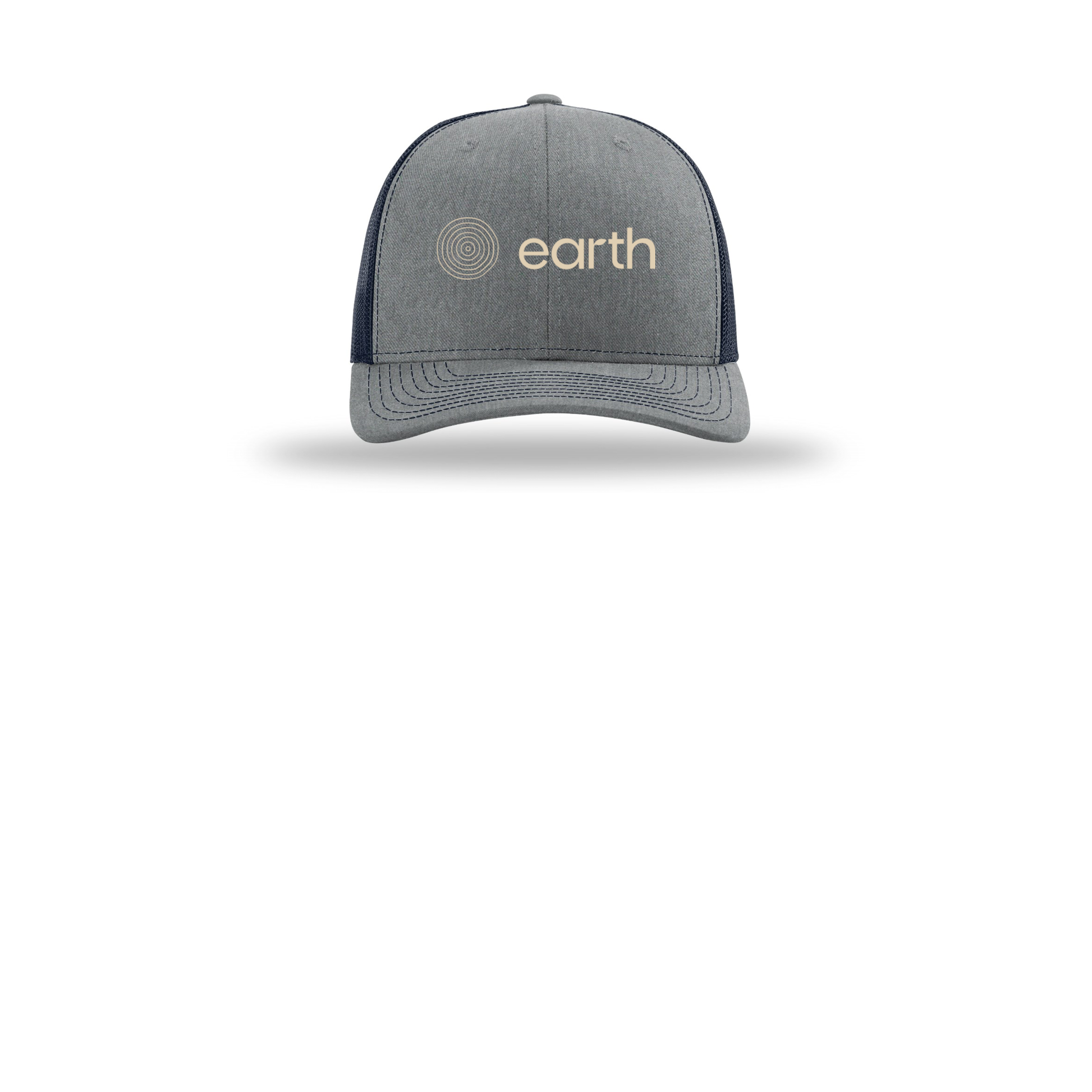 earthfuneral-richardson-trucker-cap-embroidery-capfront-R112-heathergreynavy-flat-front