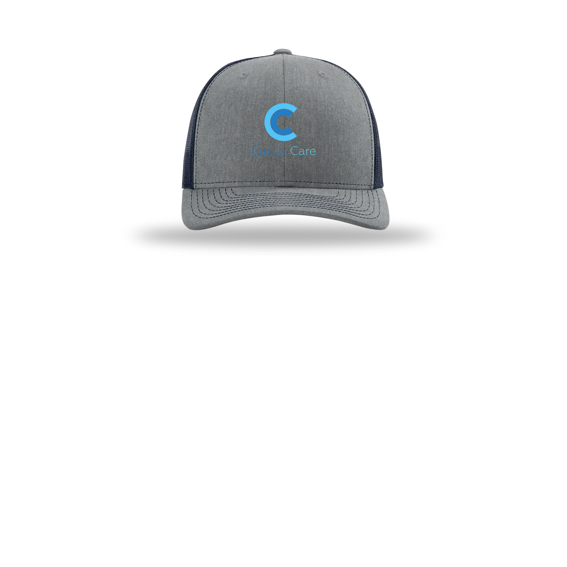 cattle-care-richardson-trucker-cap-embroidery-capfront-R112-heathergreynavy-flat-front