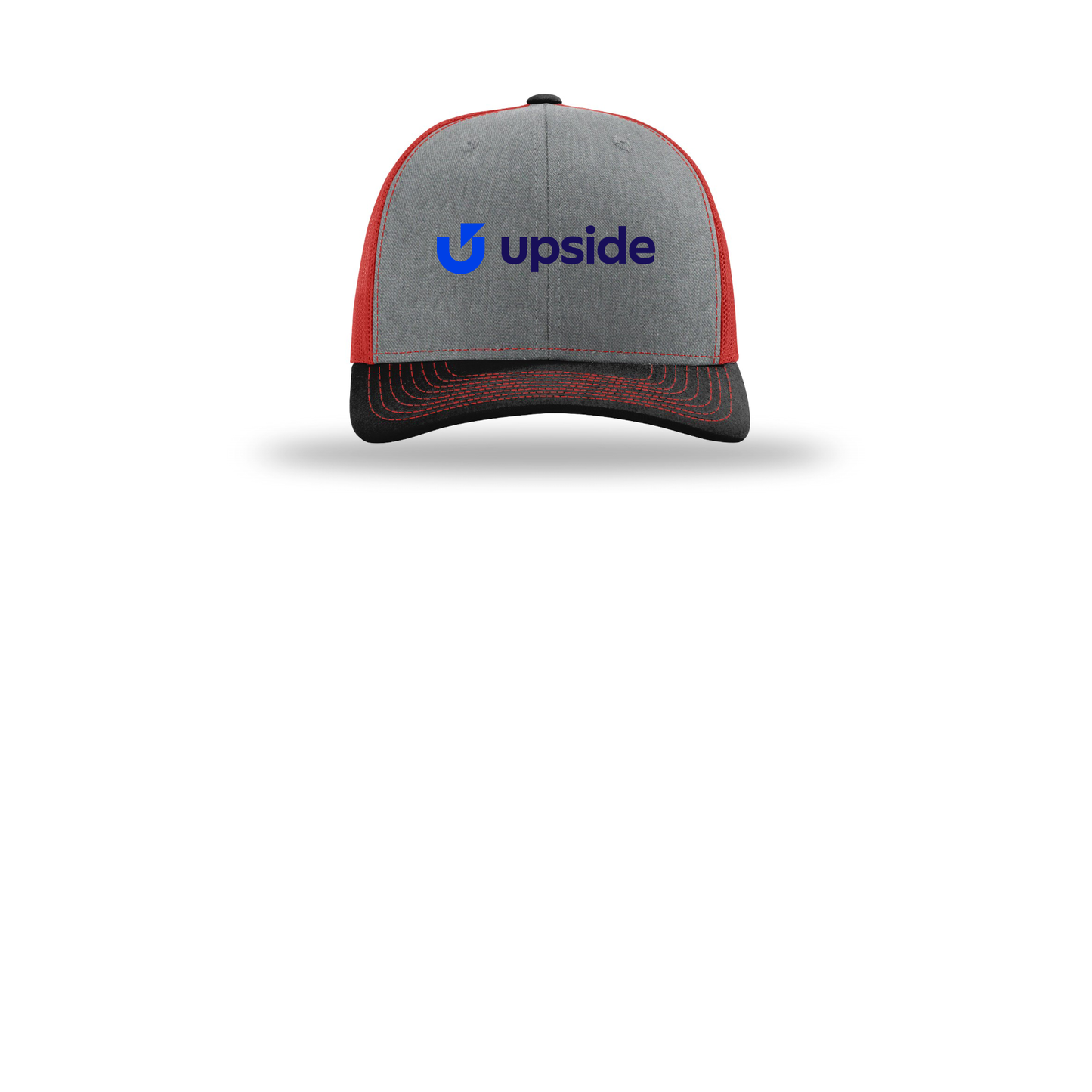 upside-richardson-trucker-cap-embroidery-capfront-R112-heathergreyredblack-flat-front