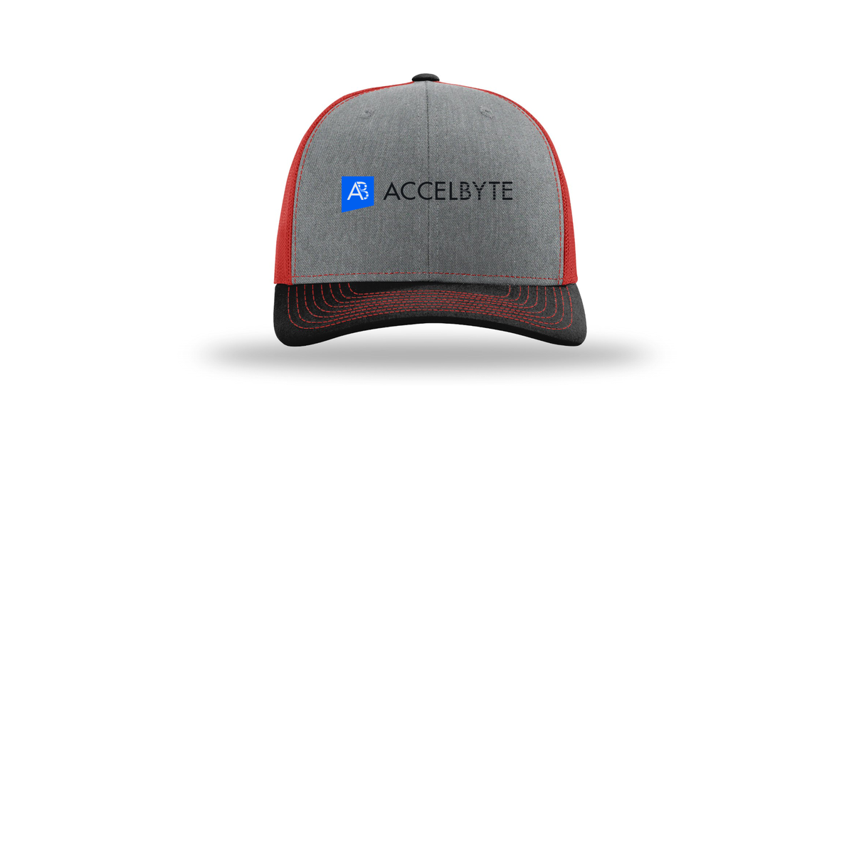 accelbyte-richardson-trucker-cap-embroidery-capfront-R112-heathergreyredblack-flat-front