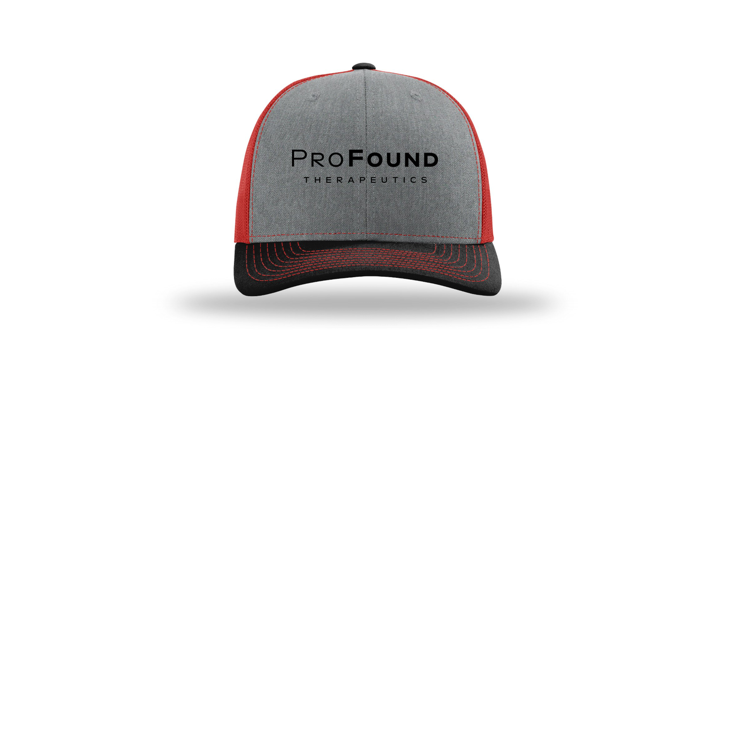 profoundtx-richardson-trucker-cap-embroidery-capfront-R112-heathergreyredblack-flat-front