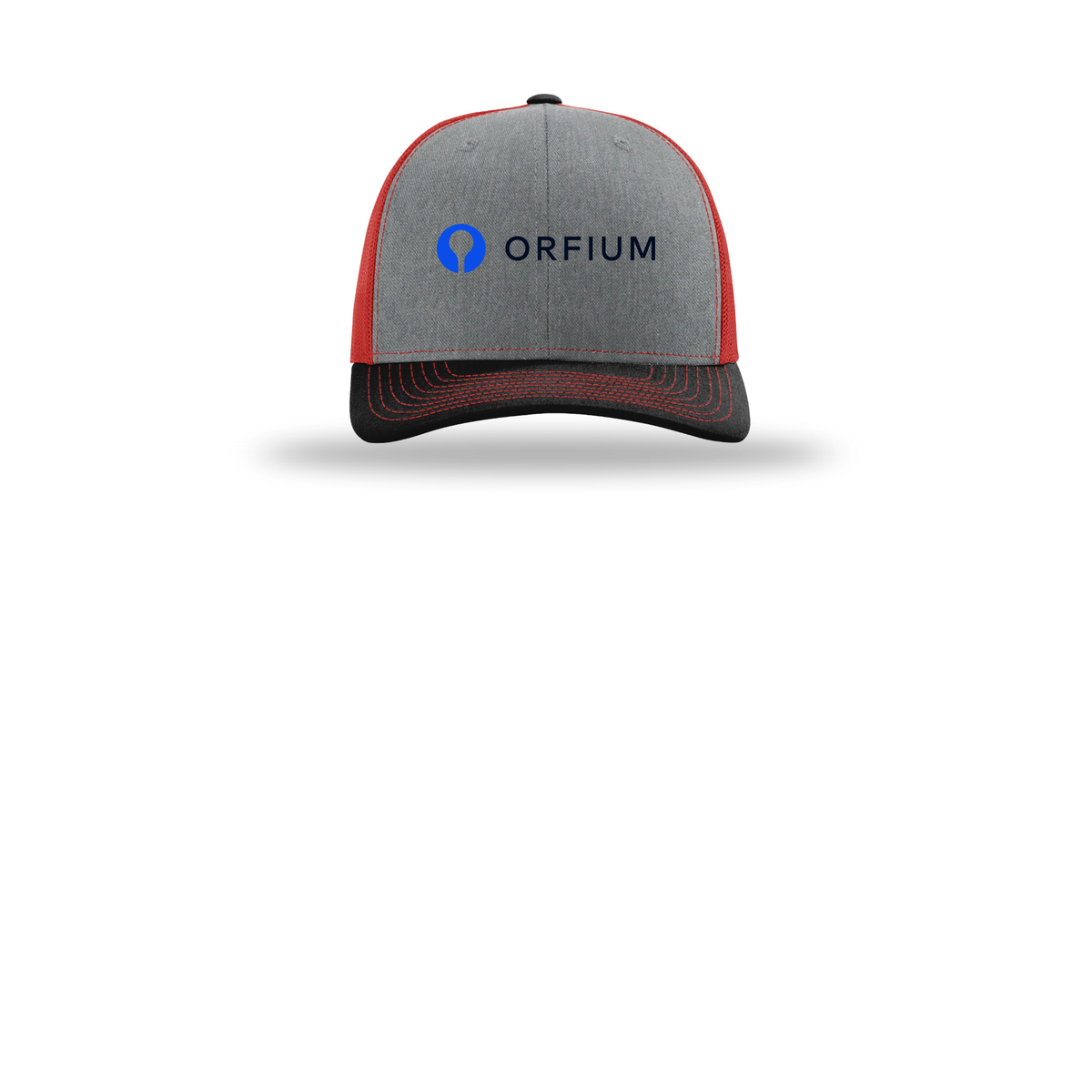 orfium-richardson-trucker-cap-embroidery-capfront-R112-heathergreyredblack-flat-front