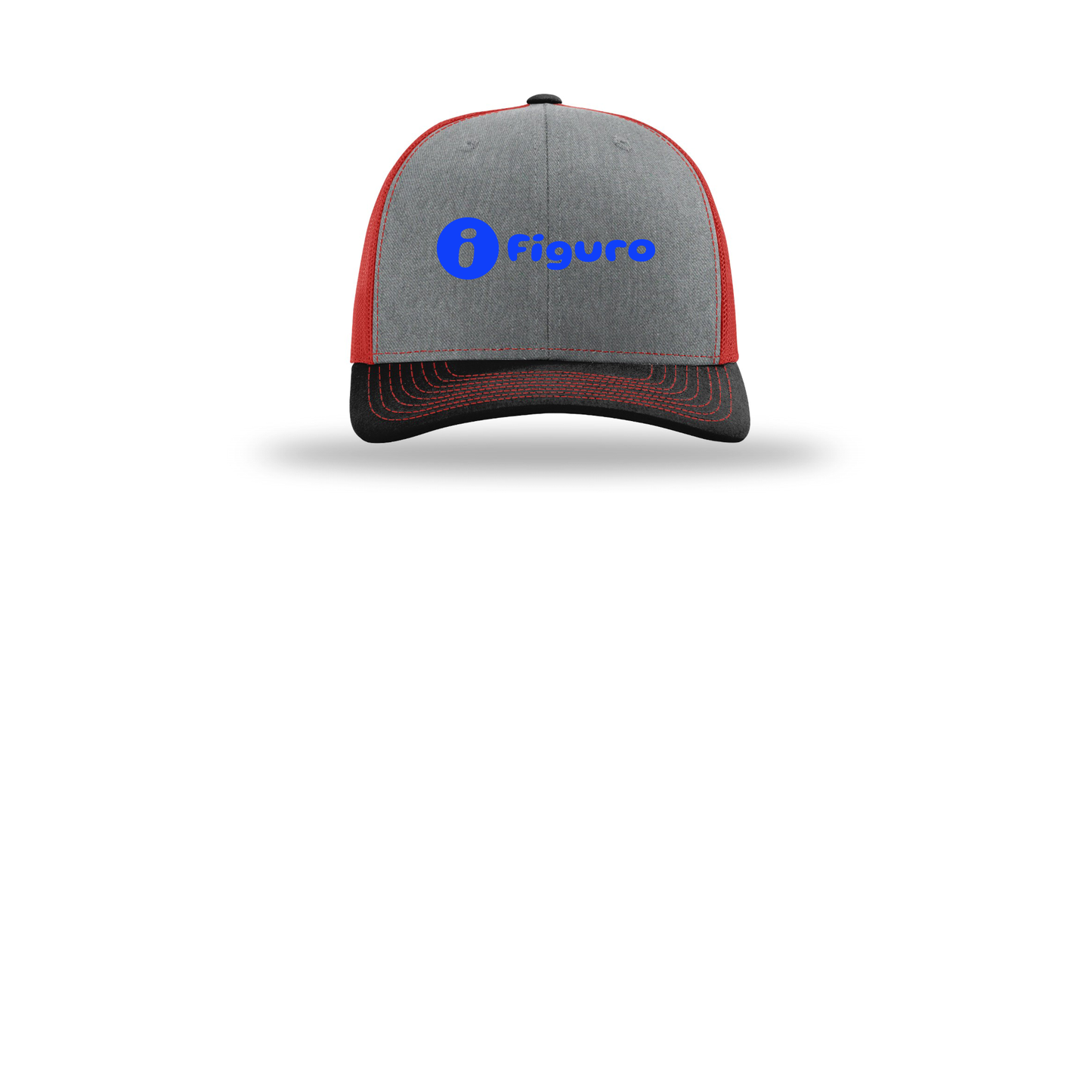 getfiguro-richardson-trucker-cap-embroidery-capfront-R112-heathergreyredblack-flat-front