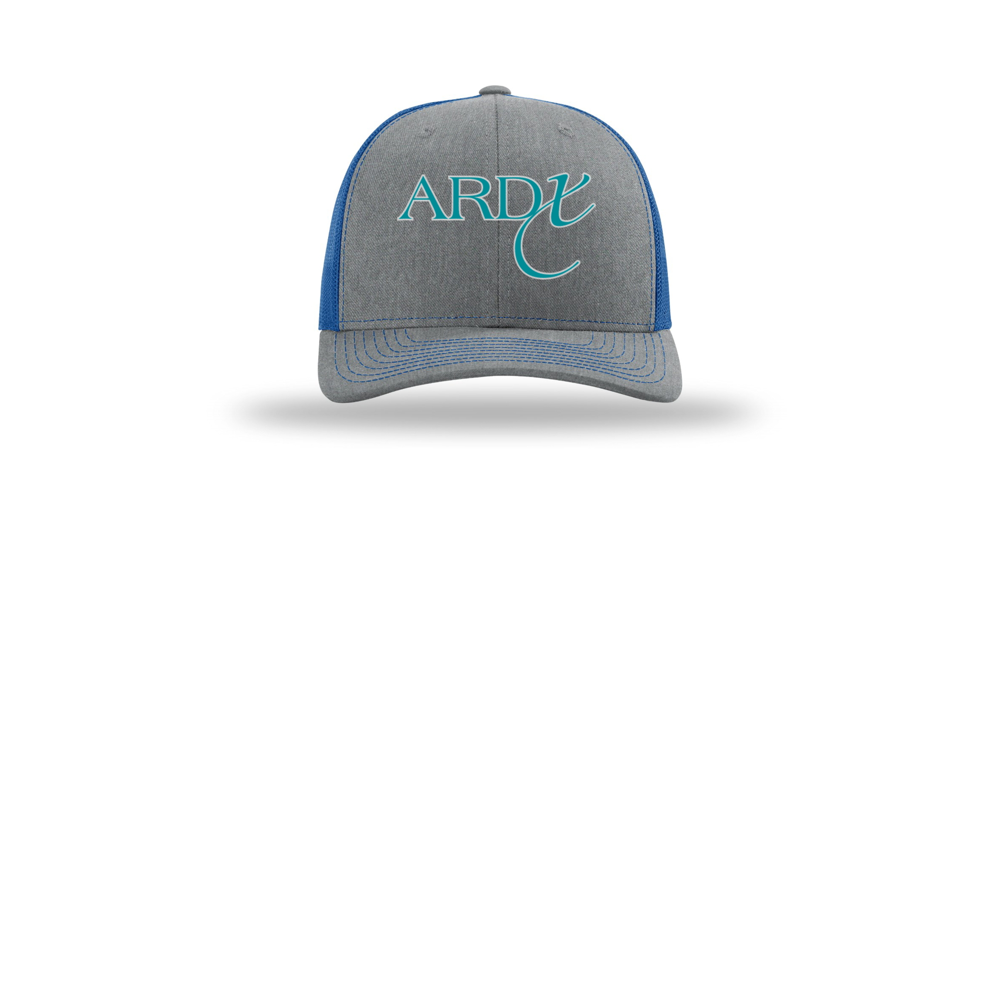 ardx-richardson-trucker-cap-embroidery-capfront-R112-heathergreyroyal-flat-front
