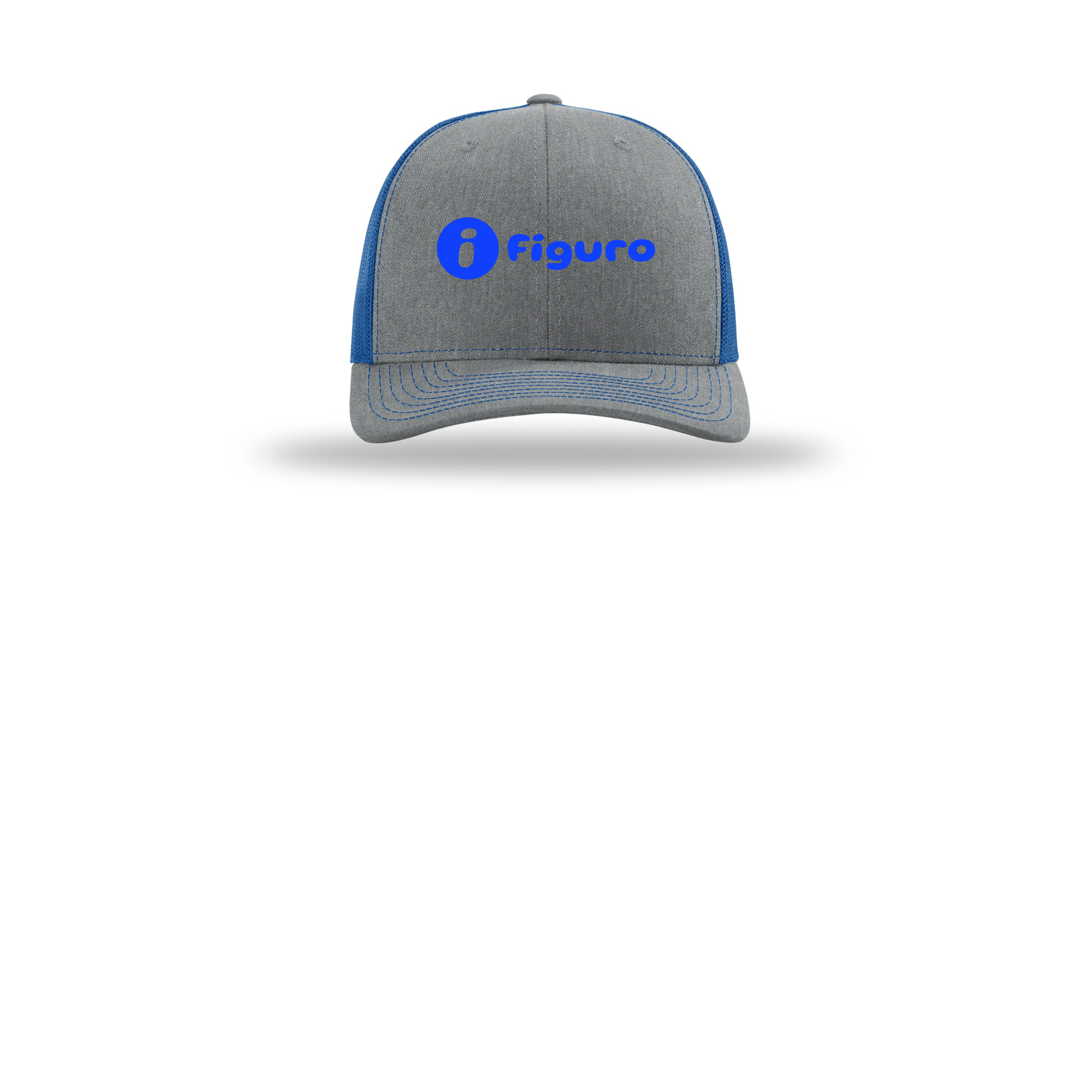 getfiguro-richardson-trucker-cap-embroidery-capfront-R112-heathergreyroyal-flat-front