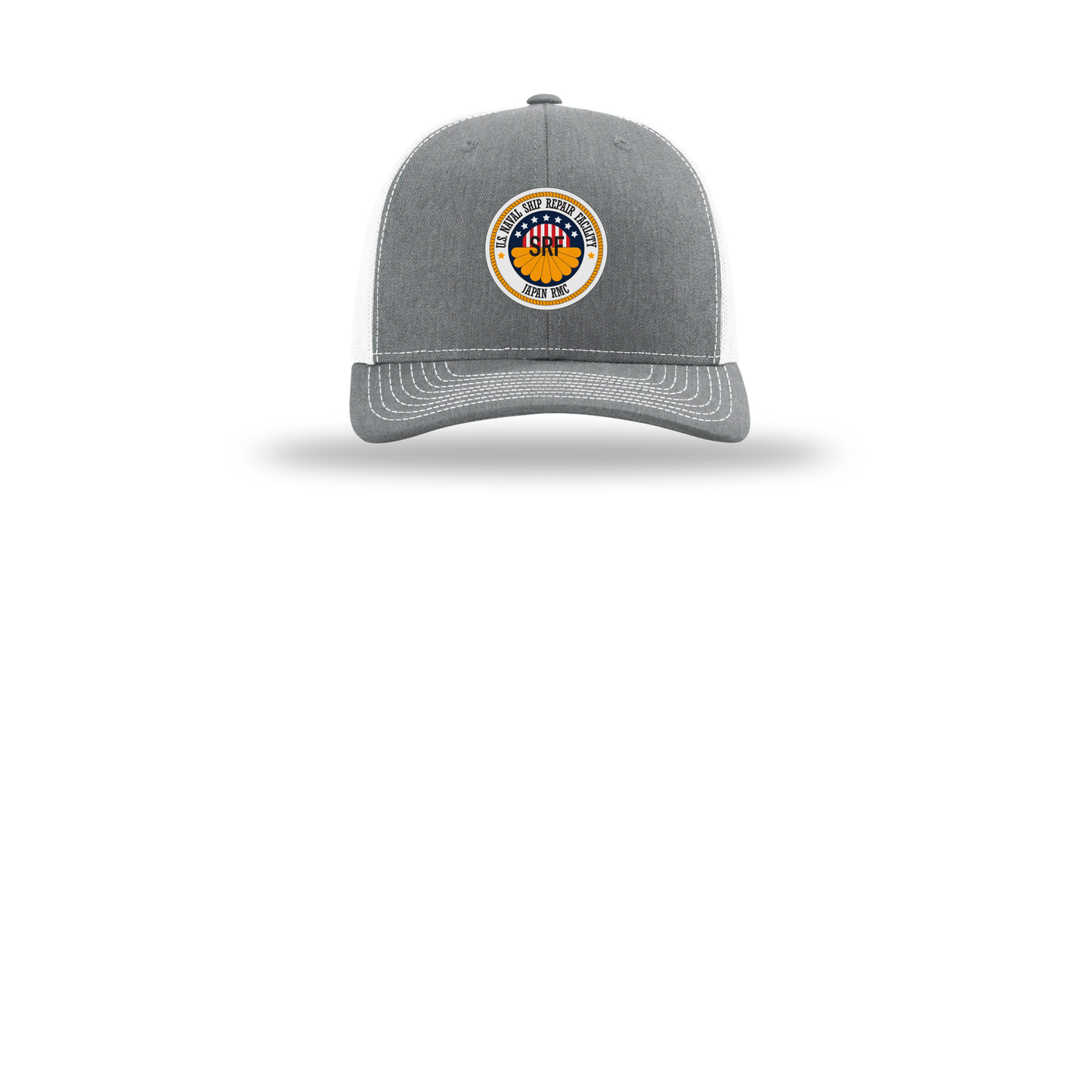 srf-jrmc-richardson-trucker-cap-embroidery-capfront-R112-heathergreywhite-flat-front