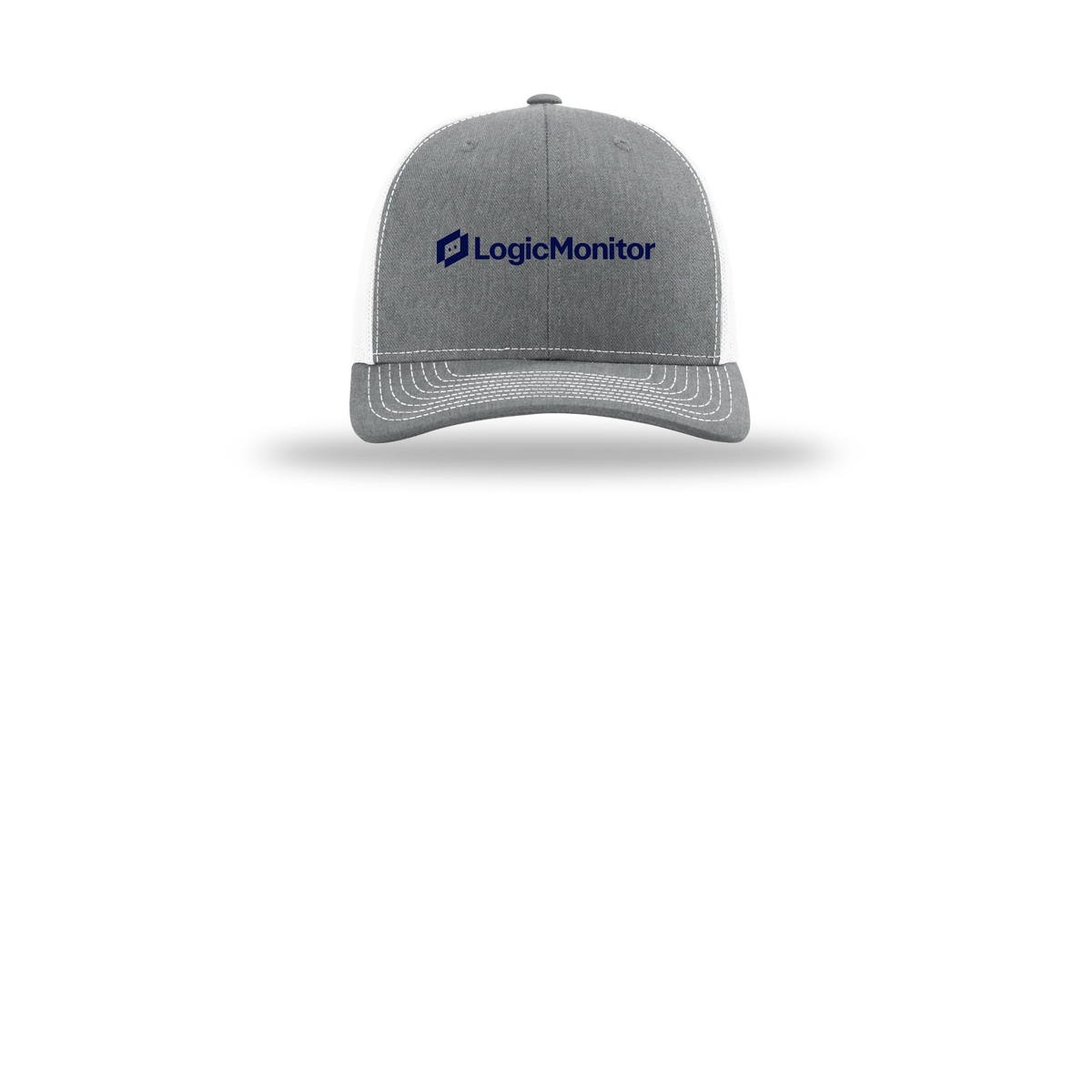 logicmonitor-richardson-trucker-cap-embroidery-capfront-R112-heathergreywhite-flat-front