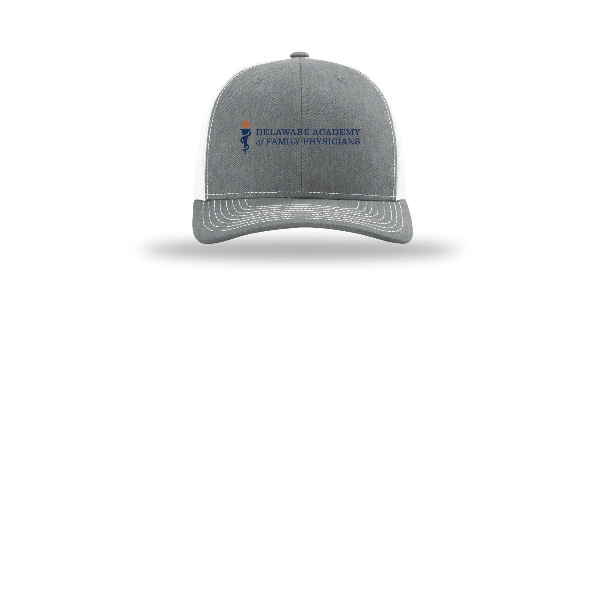 delfamdoc-richardson-trucker-cap-embroidery-capfront-R112-heathergreywhite-flat-front