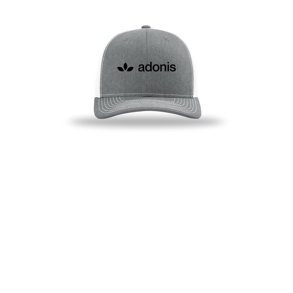 adonis-richardson-trucker-cap-embroidery-capfront-R112-heathergreywhite-flat-front